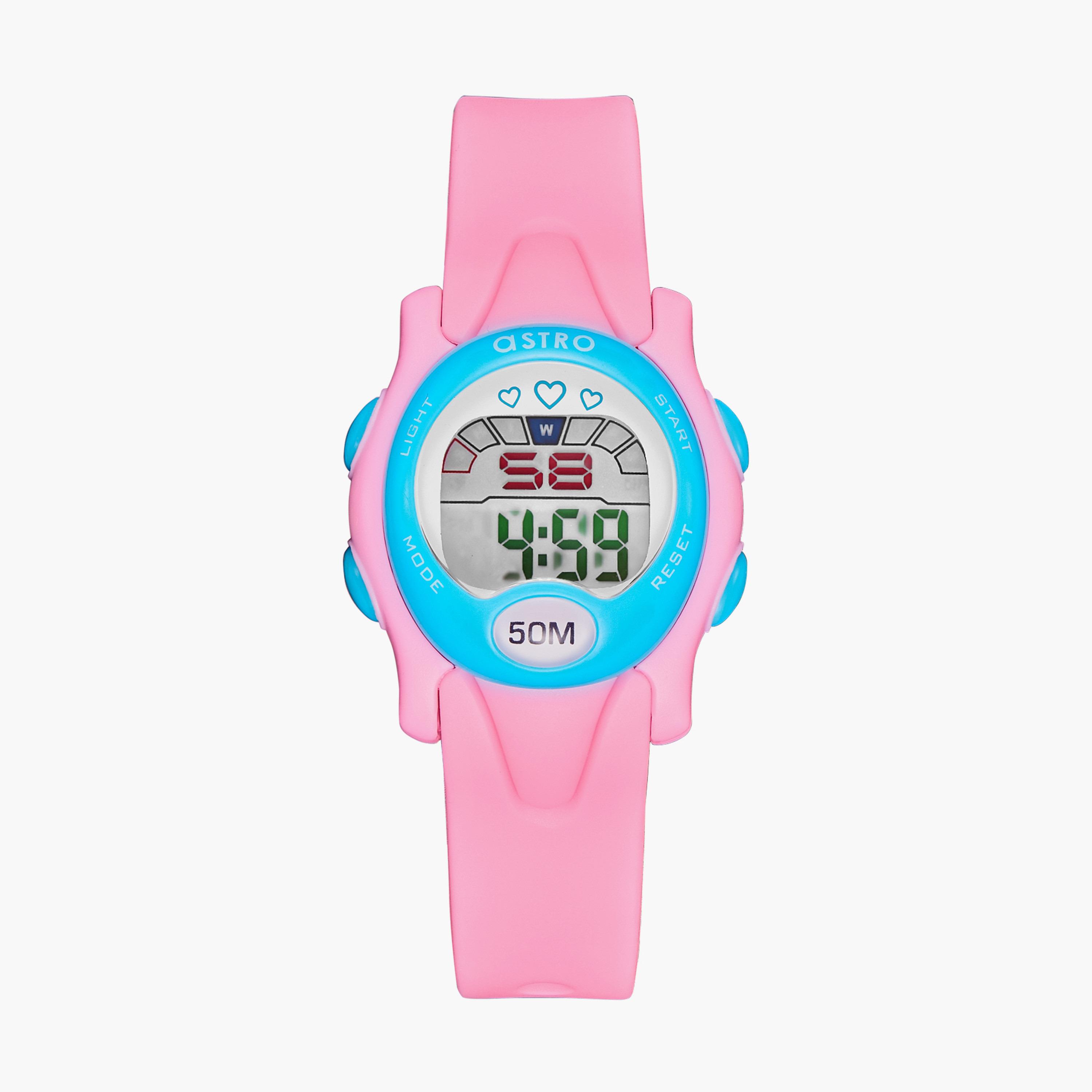 A23902 | ساعة استرو رقمية بسوار سيليكون وردي للاطفال-girls-accessories-watches-image-1