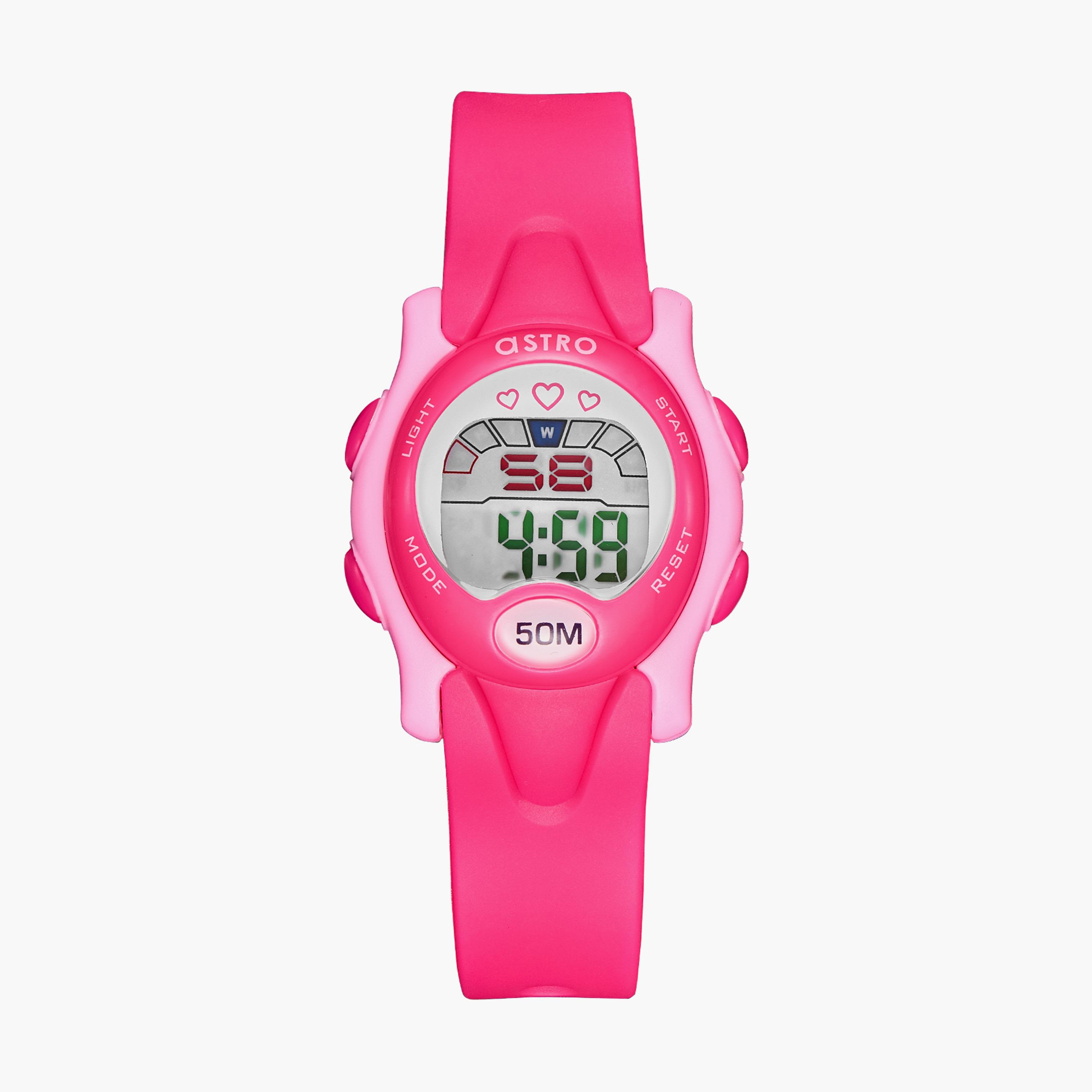  A23902 | ساعة استرو الرقمية بسوار سيليكون وردي للاطفال-girls-accessories-watches-image-1