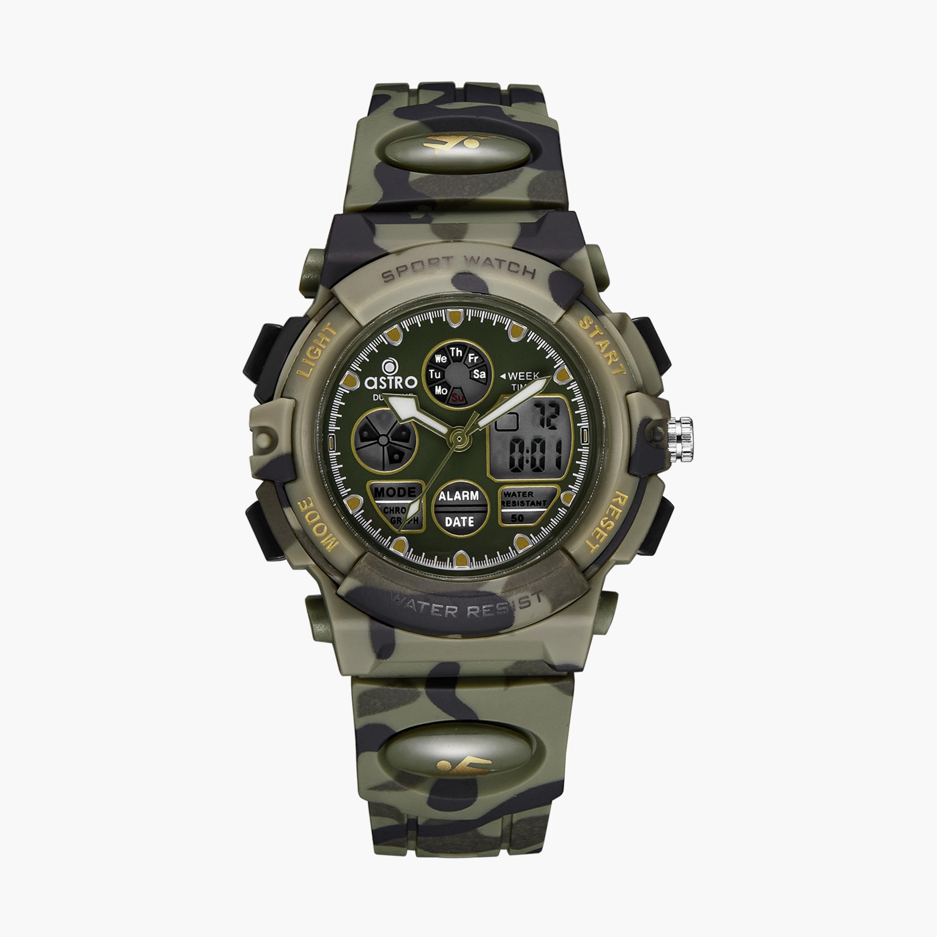  A23806 | ساعة أسترو رقمية ذات انالوج بسوار سيليكون اخضر للاطفال-girls-accessories-watches-image-1