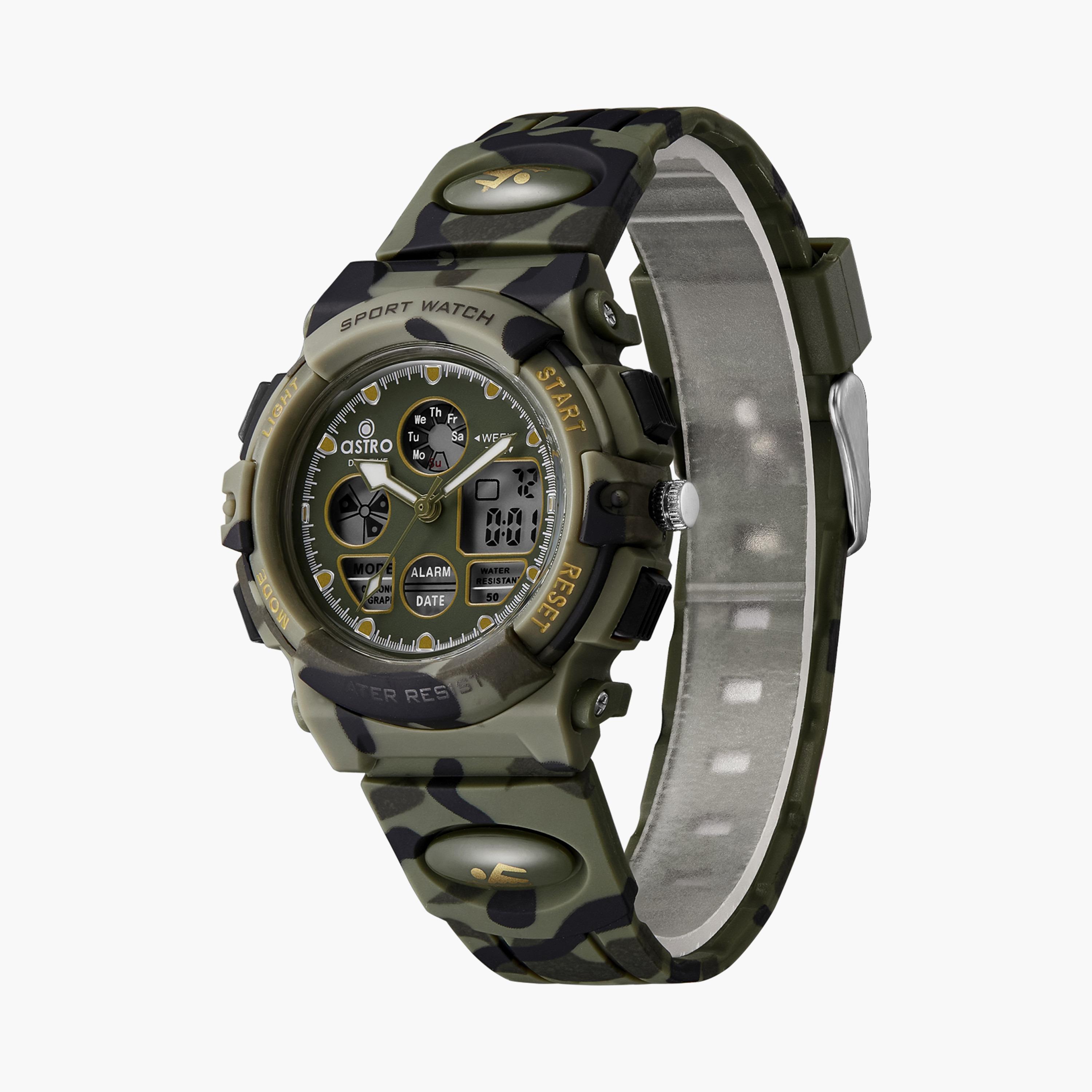  A23806 | ساعة أسترو رقمية ذات انالوج بسوار سيليكون اخضر للاطفال-girls-accessories-watches-image-2