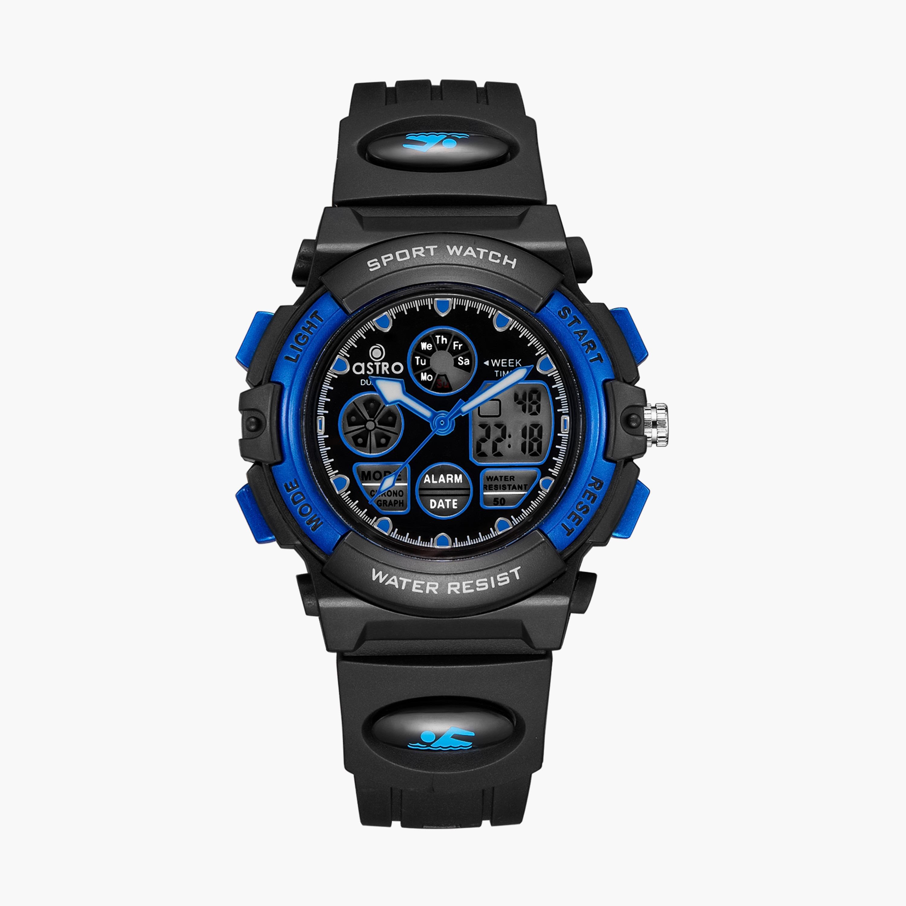  A23806 | ساعة أسترو سوداء رقمية ذات انالوج بسوار سيليكون للاطفال-girls-accessories-watches-image-1