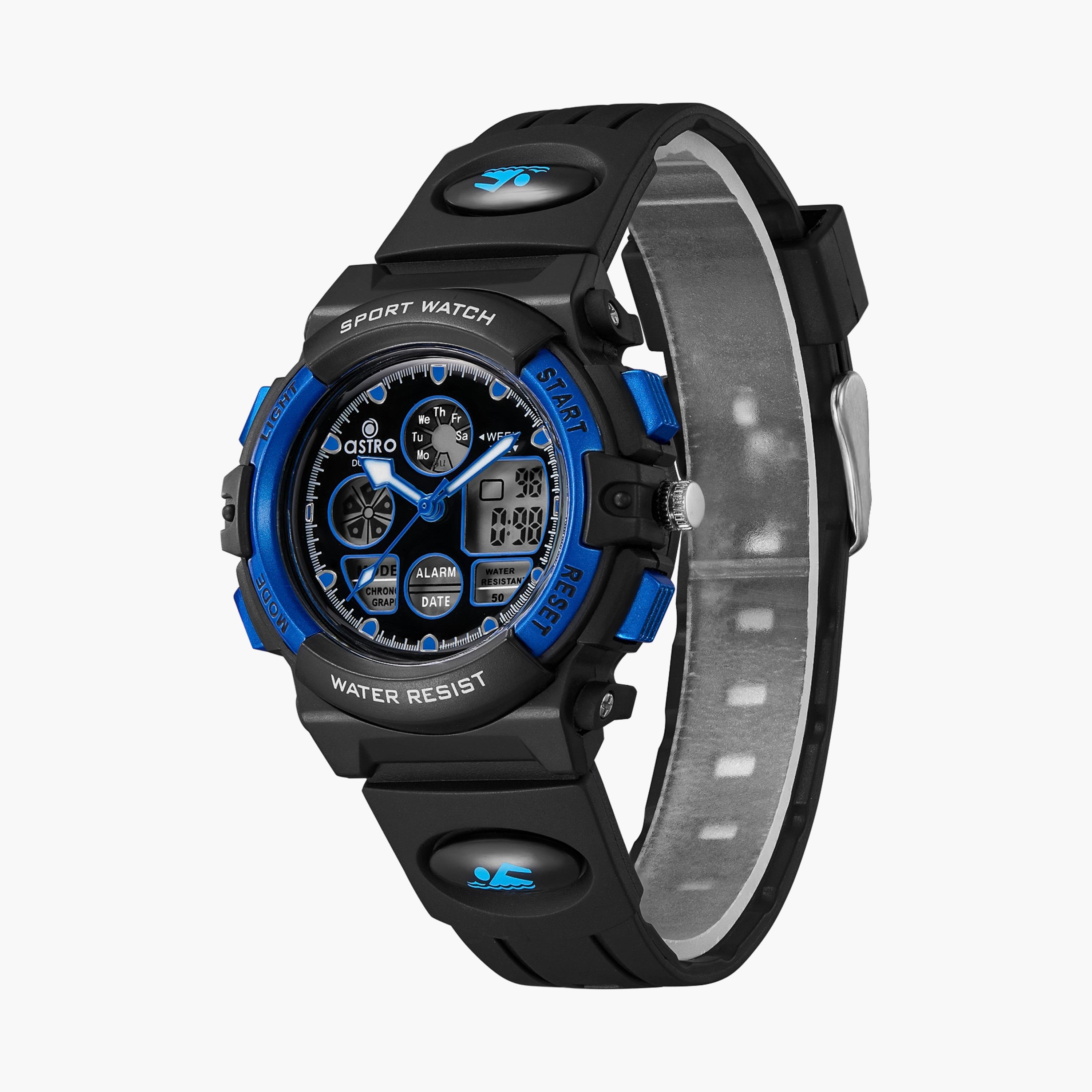  A23806 | ساعة أسترو سوداء رقمية ذات انالوج بسوار سيليكون للاطفال-girls-accessories-watches-image-2