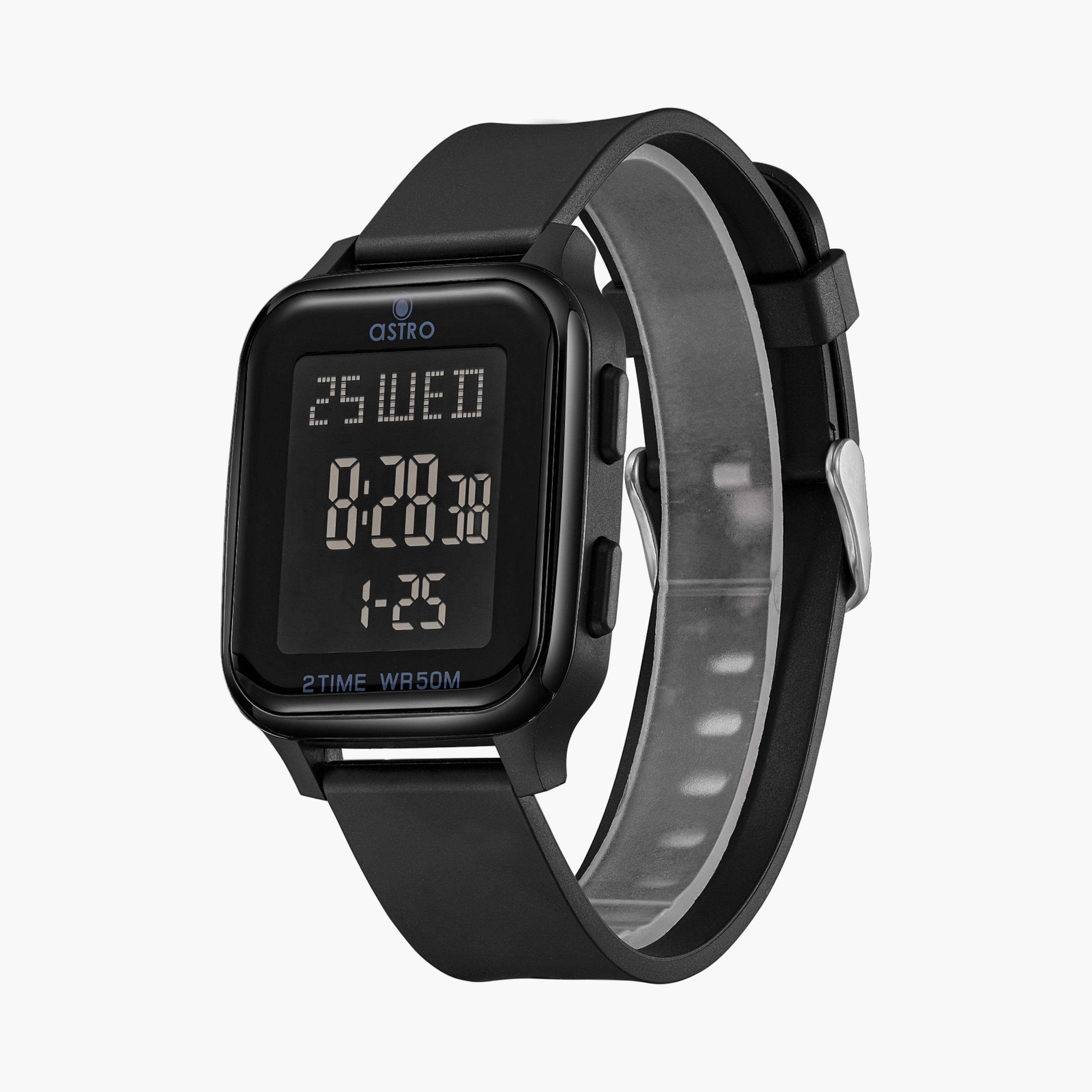 Astro Kids Black Digital Silicone Strap Watch | A23908-girls-accessories-watches-image-2