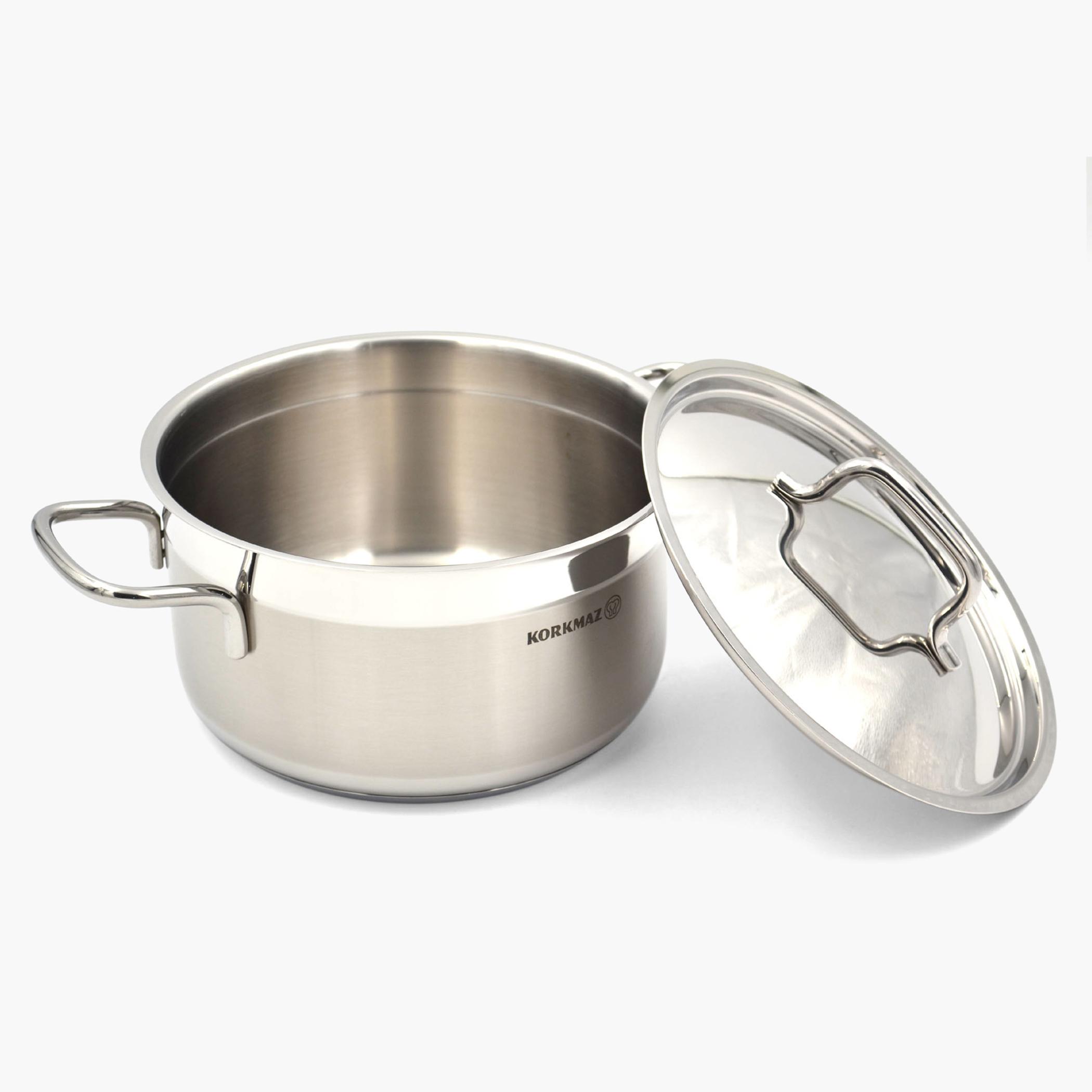 Korkmaz Alfa Stainless Steel Casserole Pot - 6.8 L