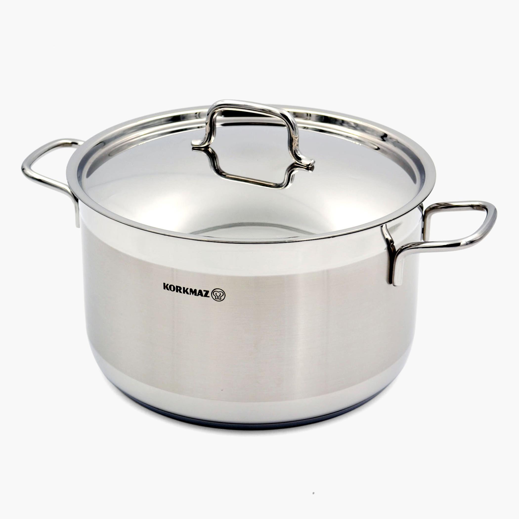 Korkmaz Alfa Extra Deep Stainless Steel Casserole Pot - 8.5 L