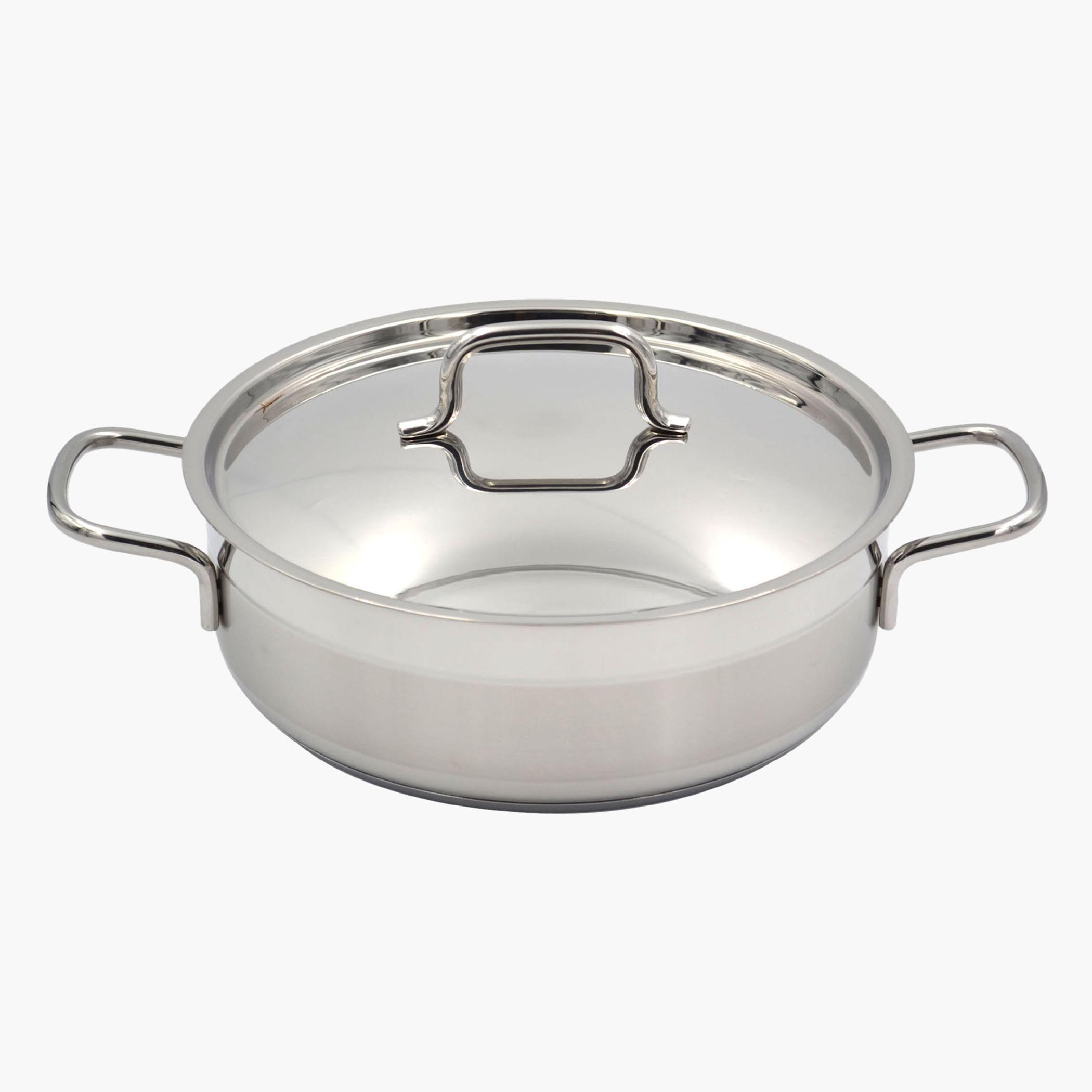 Korkmaz Alfa Low Stainless Steel Casserole Pot - 5.5 L