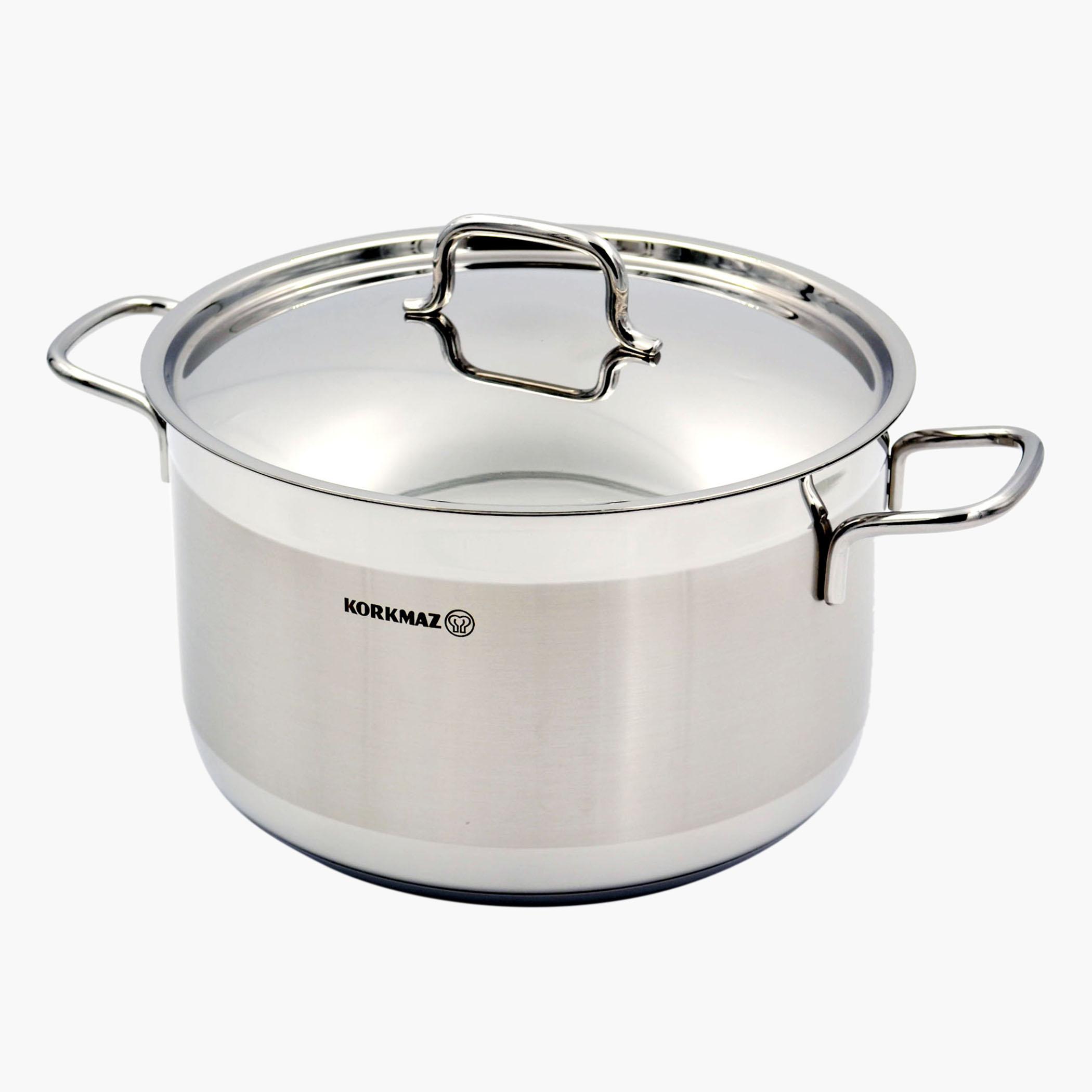 Korkmaz Alfa Extra Deep Stainless Steel Casserole Pot - 11 L