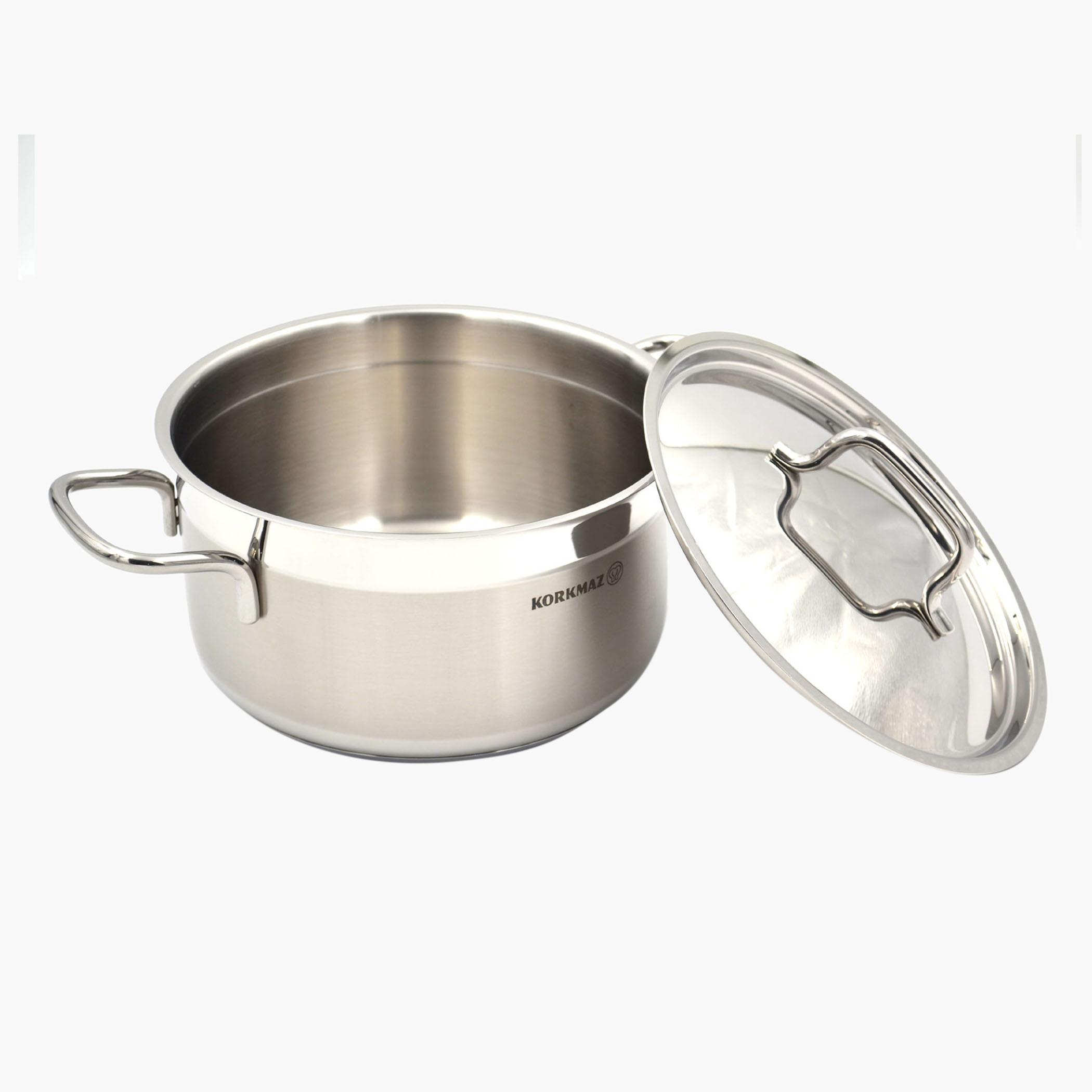 Korkmaz Alfa Stainless Steel Casserole Pot - 11 L