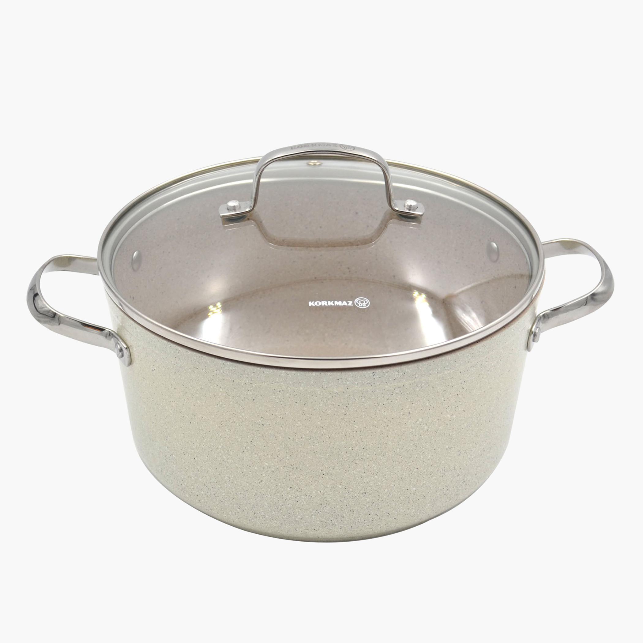 Korkmaz Granita Aluminium and Stainless Steel Casserole Pot - 8 L
