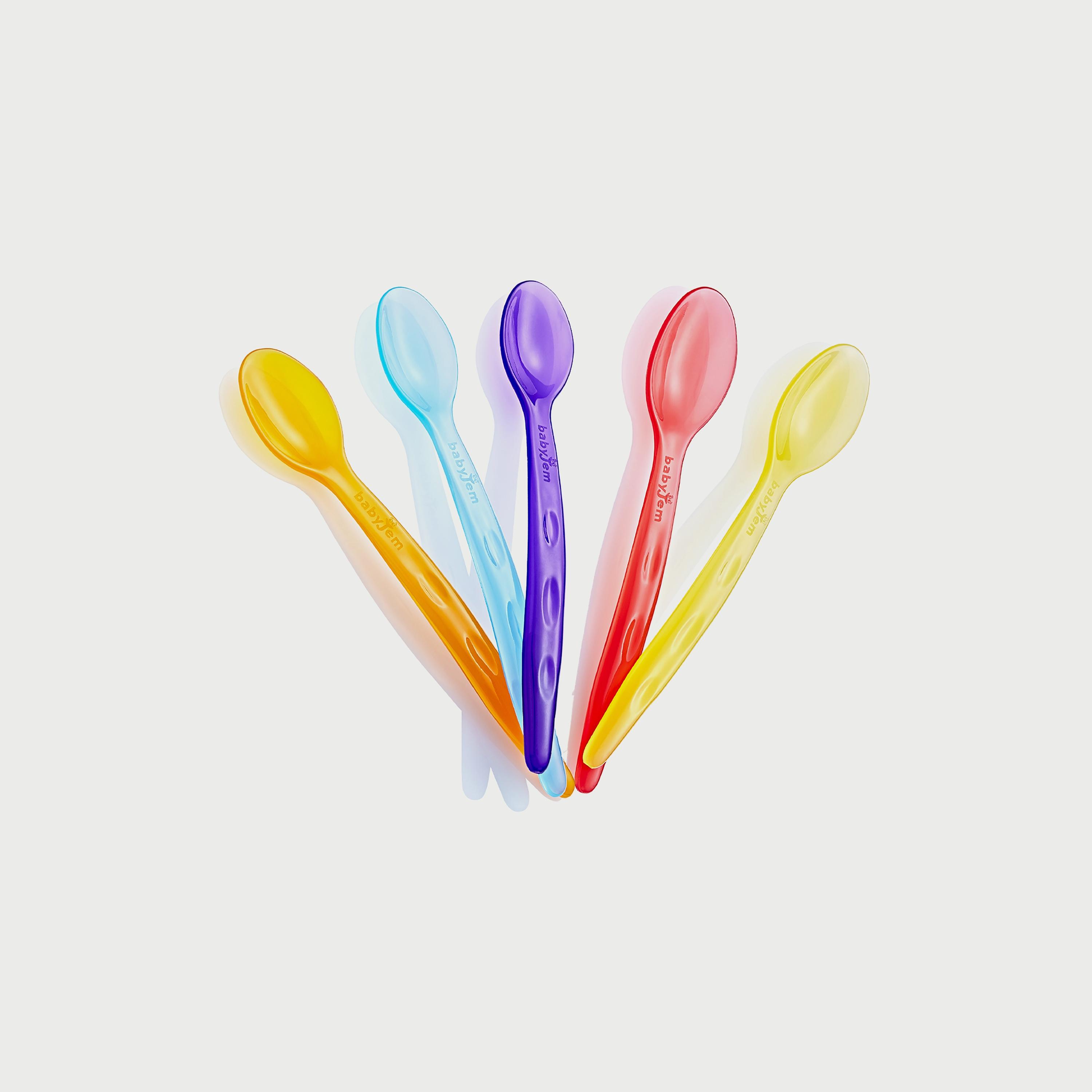 Babyjem 5-Piece Transparent Cup Spoon, Multicolour-baby-feeding-mealtimeessentials-image-1