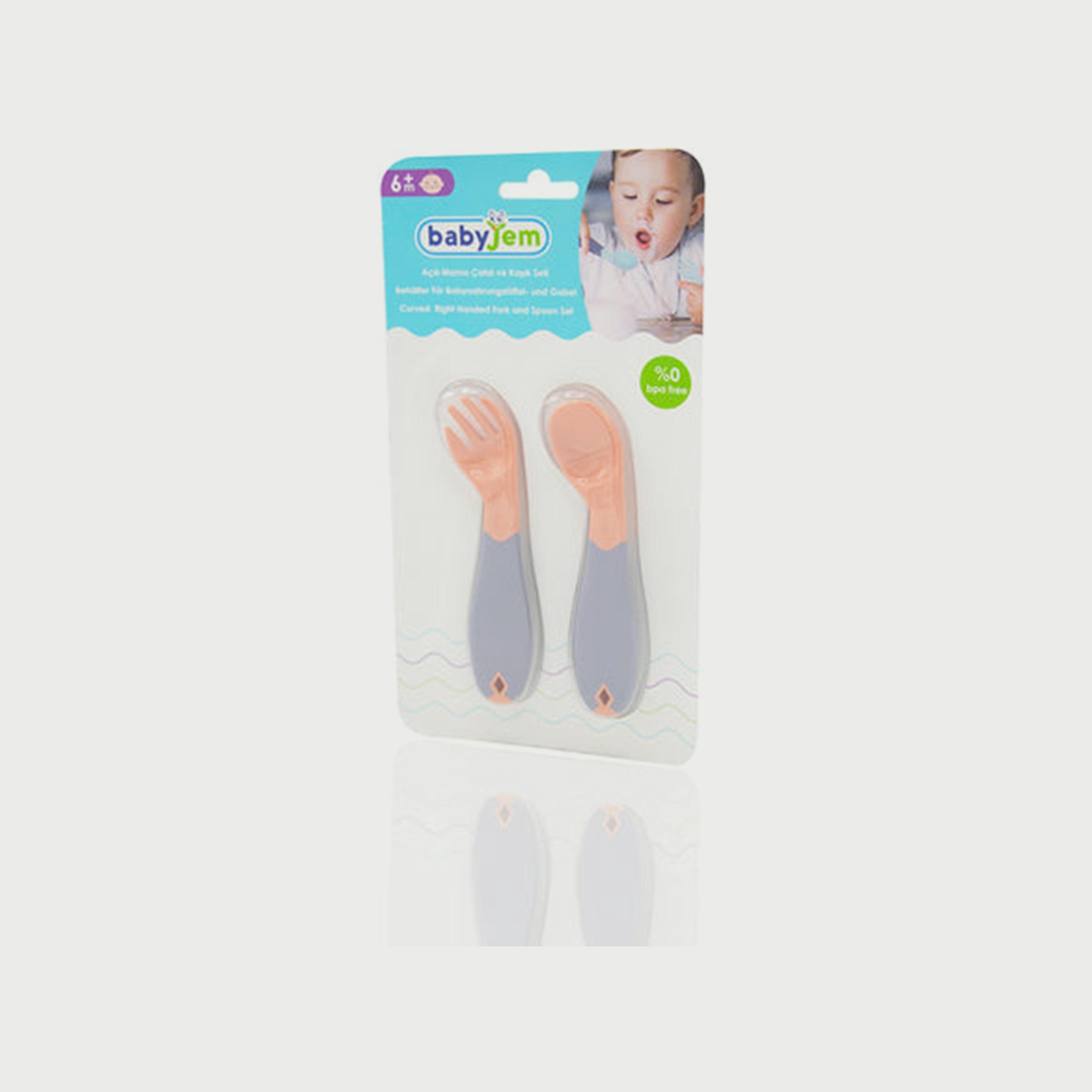 Babyjem Plastic Angled Fork & Spoon Set-baby-feeding-mealtimeessentials-image-2