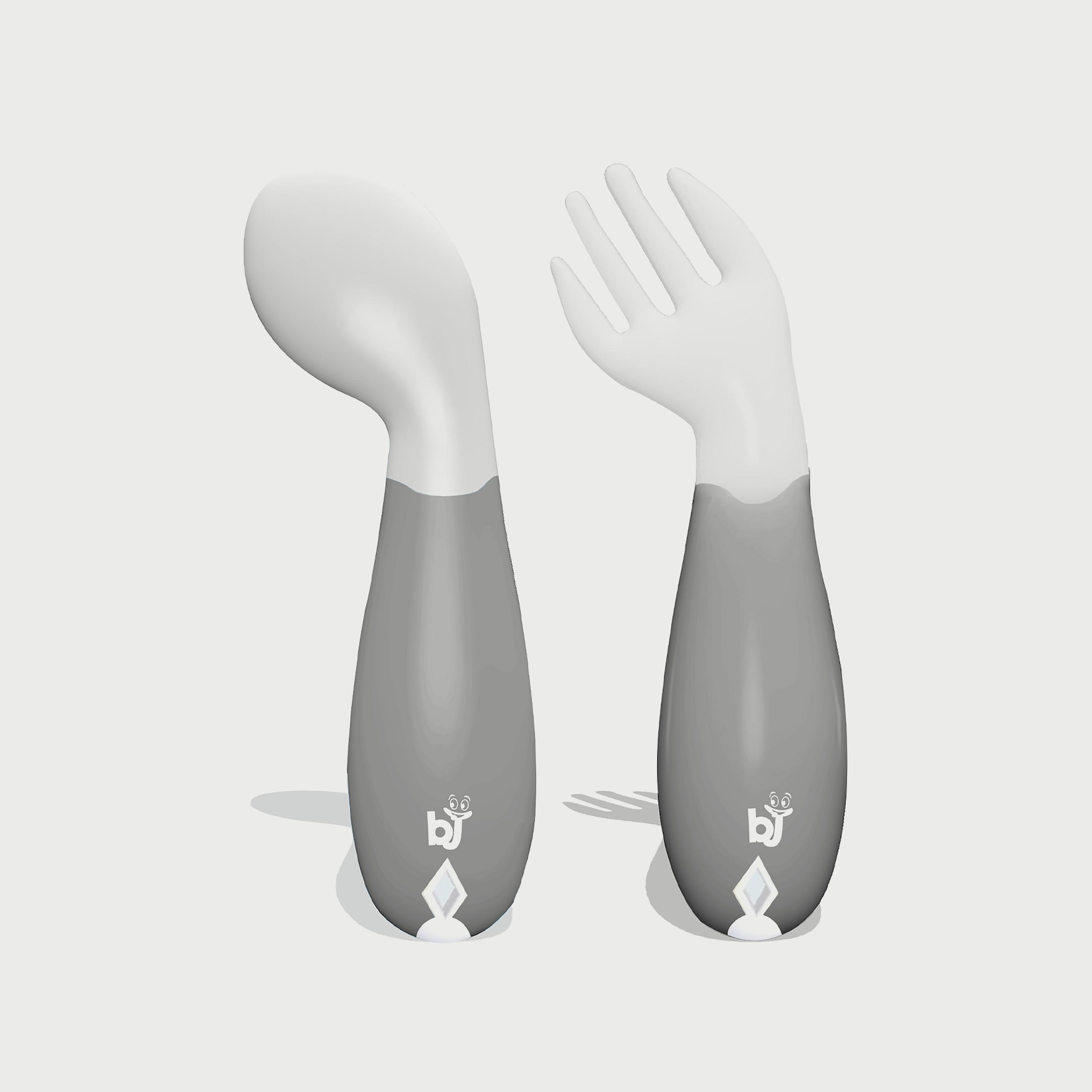 Babyjem Plastic Angled Fork & Spoon Set-baby-feeding-mealtimeessentials-image-1
