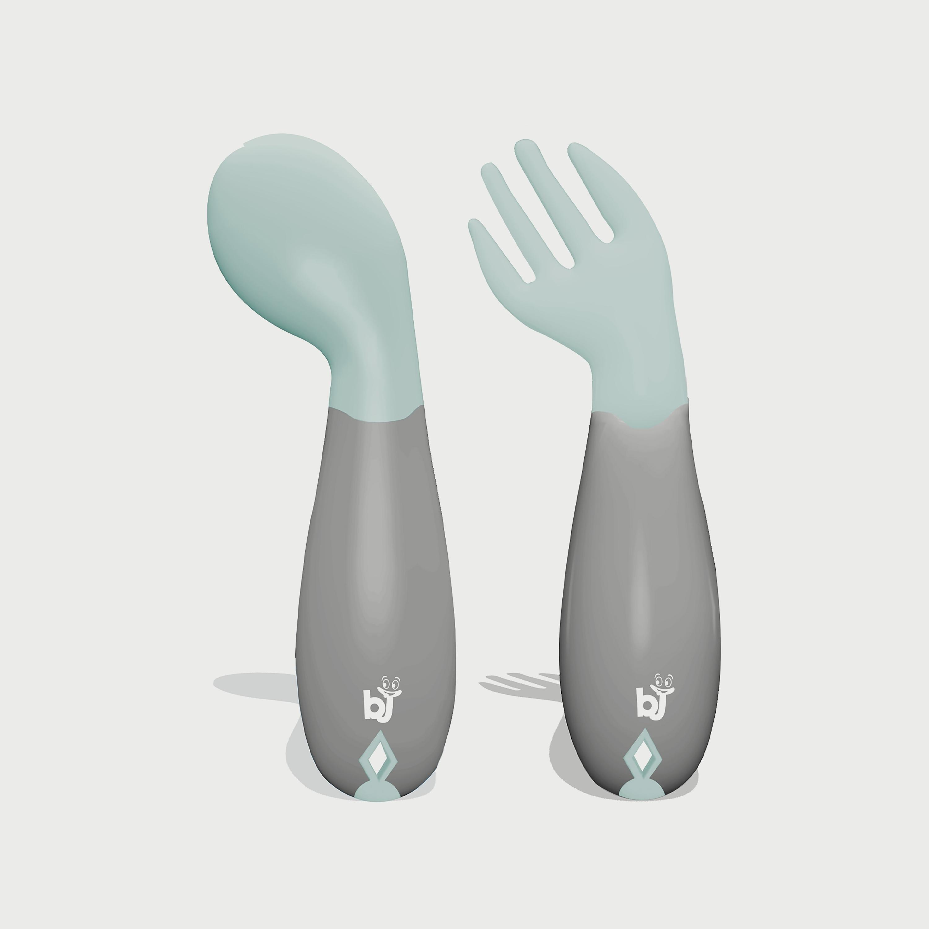 Babyjem Plastic Angled Fork & Spoon Set-baby-feeding-mealtimeessentials-image-1