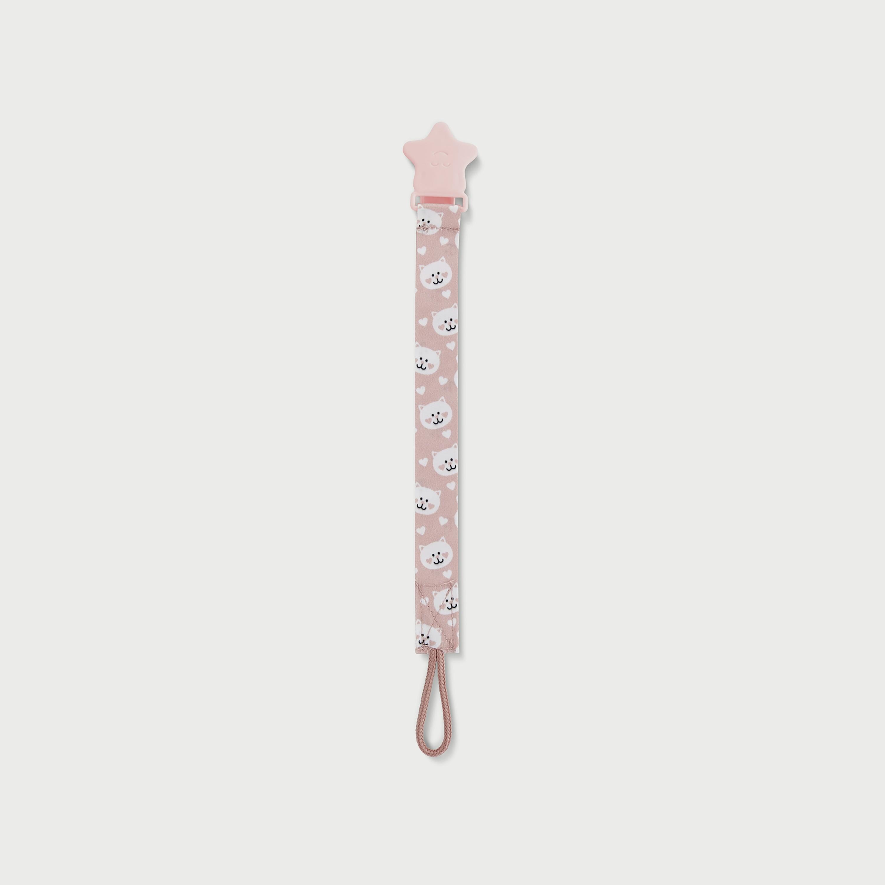 Babyjem Printed Pacifier Holder, 0 Months+, Pink-baby-feeding-pacifiers-image-1