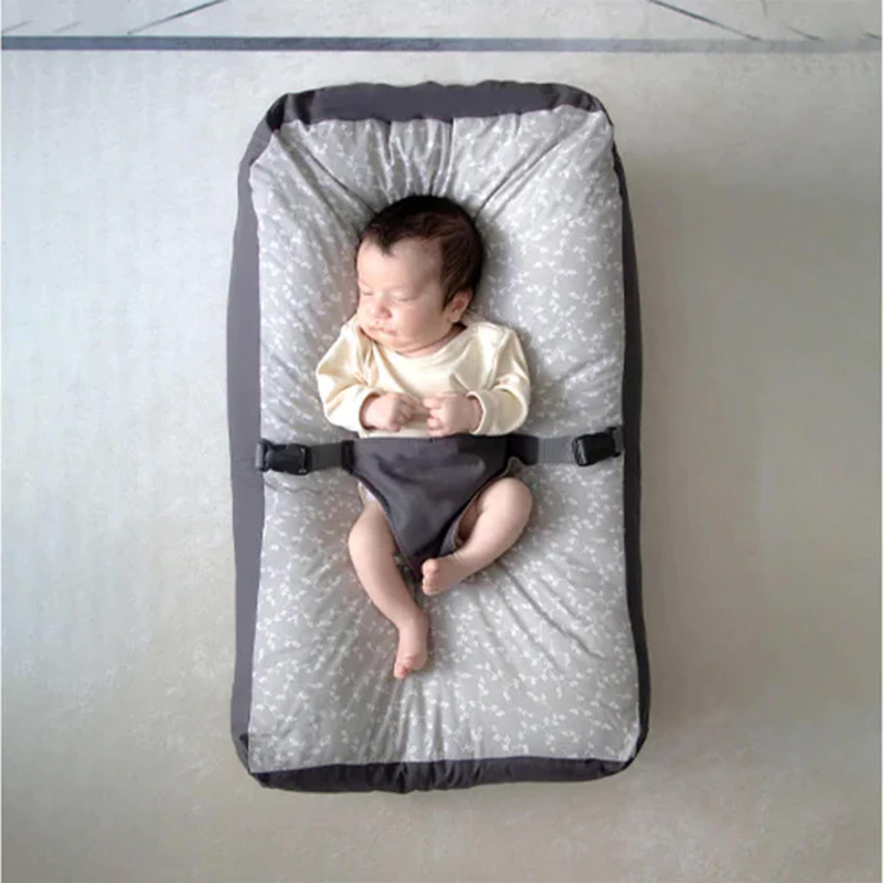 Babyjem Soft Baby Sleeping Cushion with Belt, 0-6 Months, Grey/Black-baby-nursery-babybedding-image-2