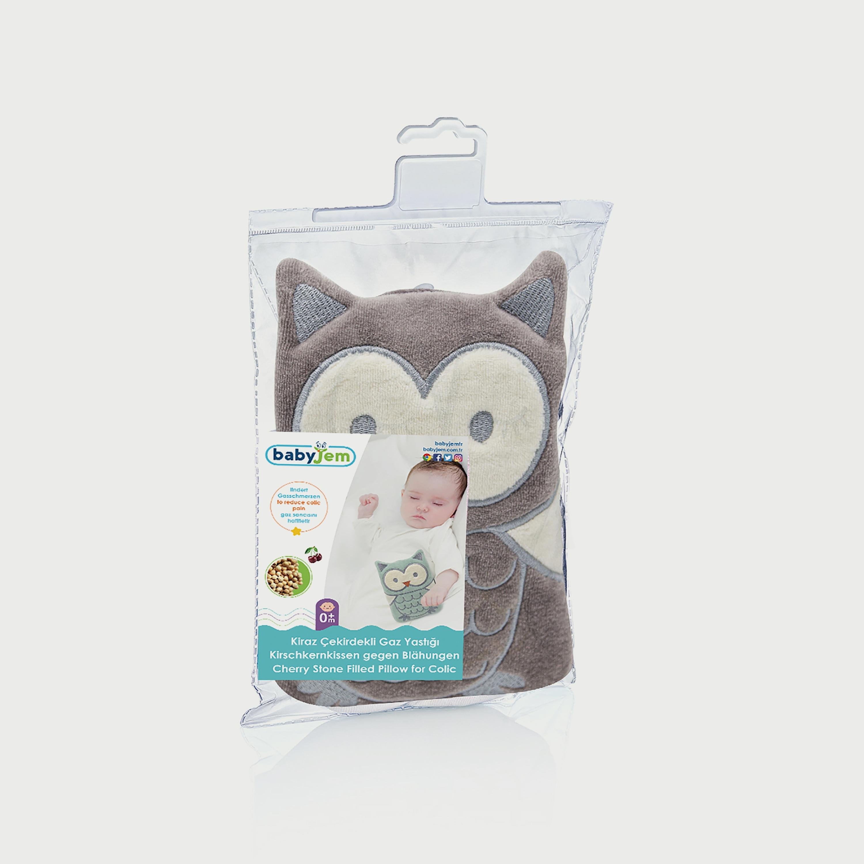Babyjem Cherry Seeds Filled Velvet Colic Owl Shaped Pillow-baby-nursery-babybedding-image-2