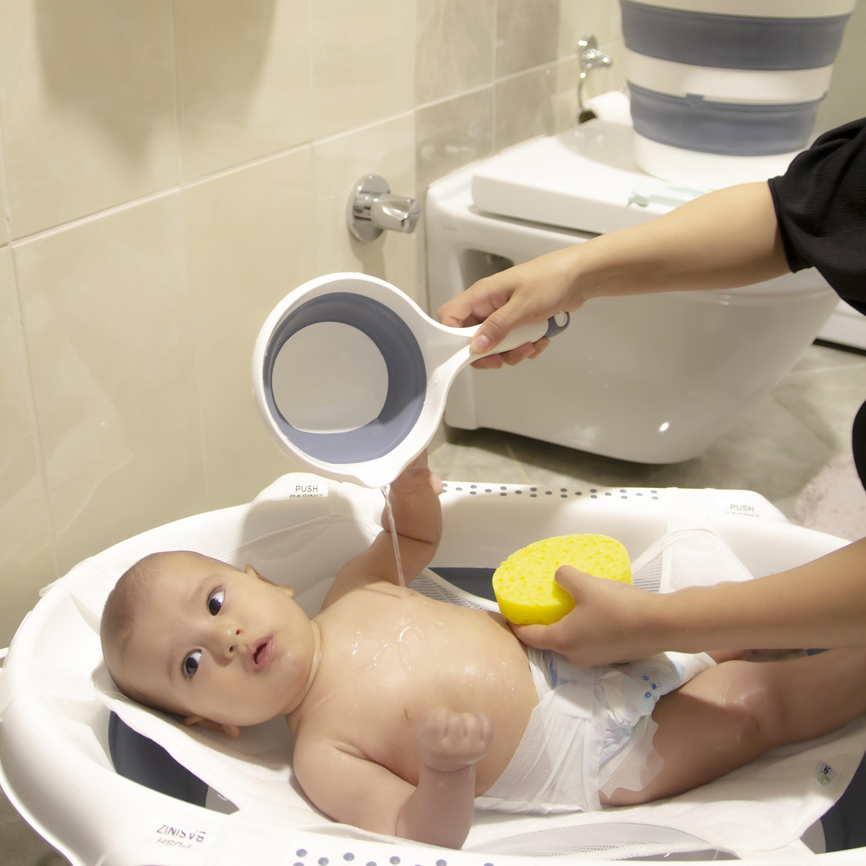 مجموعة حوض استحمام الرضع 5 قطع قابل للطي من بيبي جيم-baby-bathandcare-bathtubs-image-4