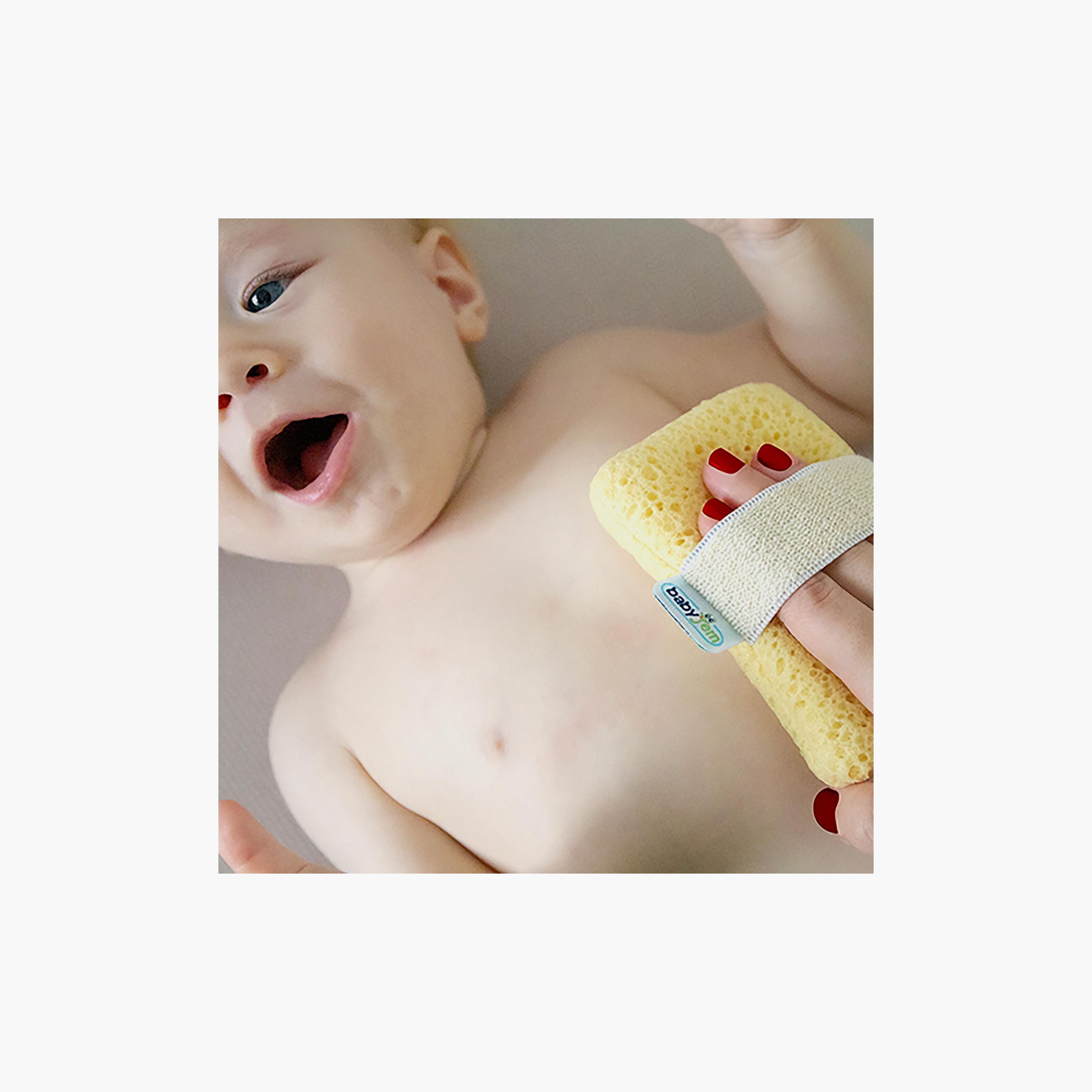 Babyjem Bath Sponge with Hand Grip, 0 Months+, Yellow-baby-bathandcare-bathtubs-image-3