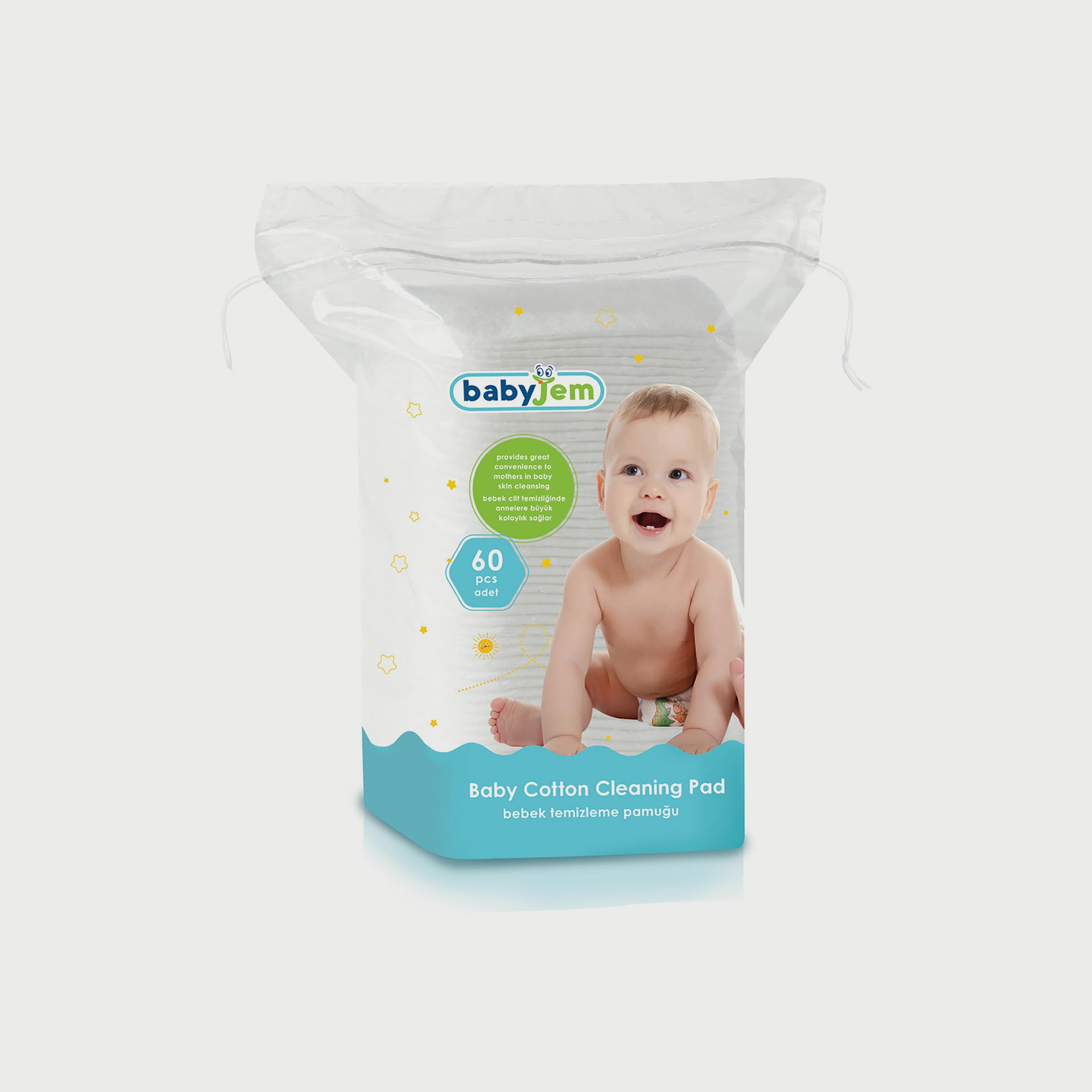 Babyjem 60-Piece Cotton Cleaning Pad for Babies, 0 Months+, White-baby-diapering-changingmats-image-2