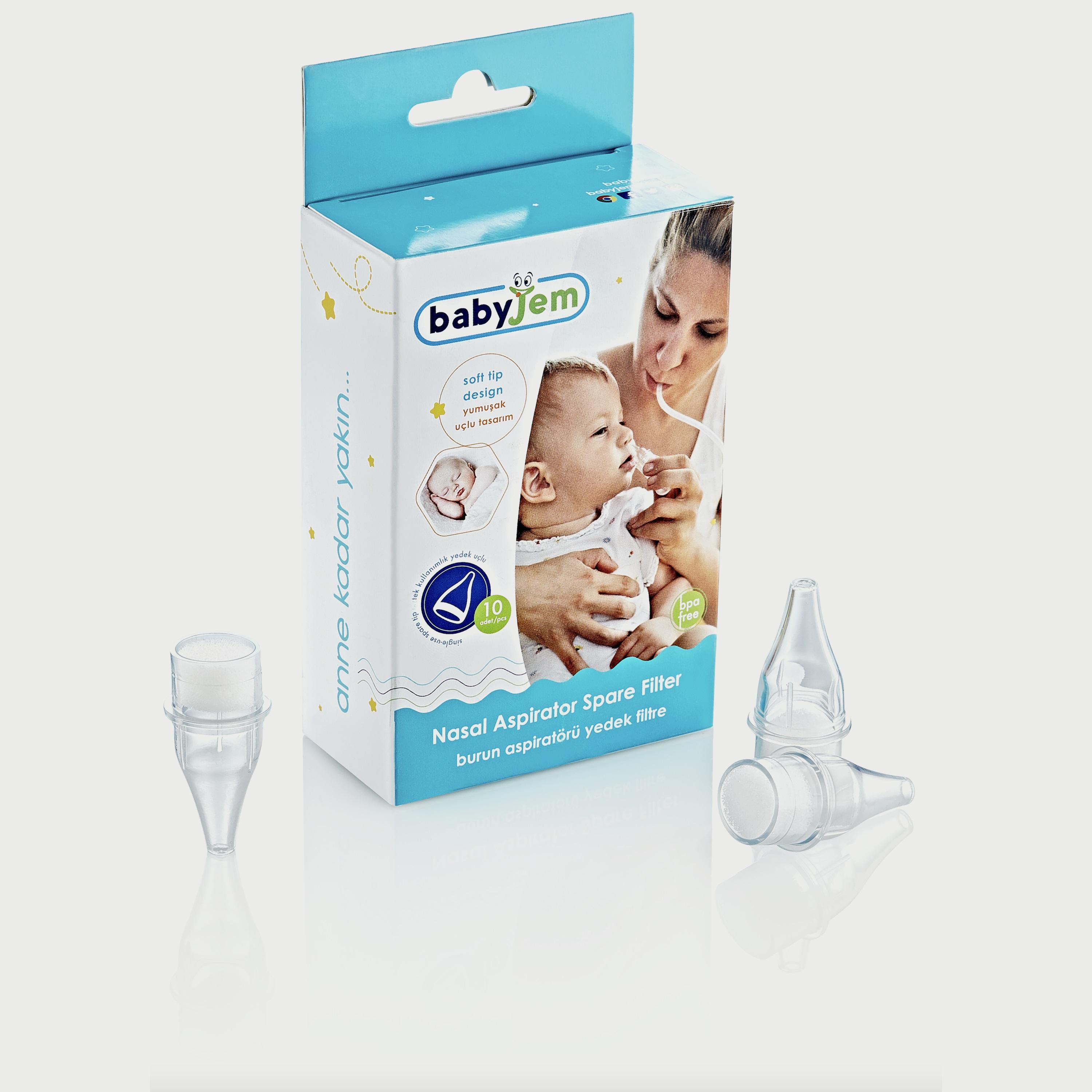Babyjem 10-Piece Nasal Aspirator Refill for Babies, 0 Months+, Transparent-baby-healthandsafety-thermometersandaspirators-image-2