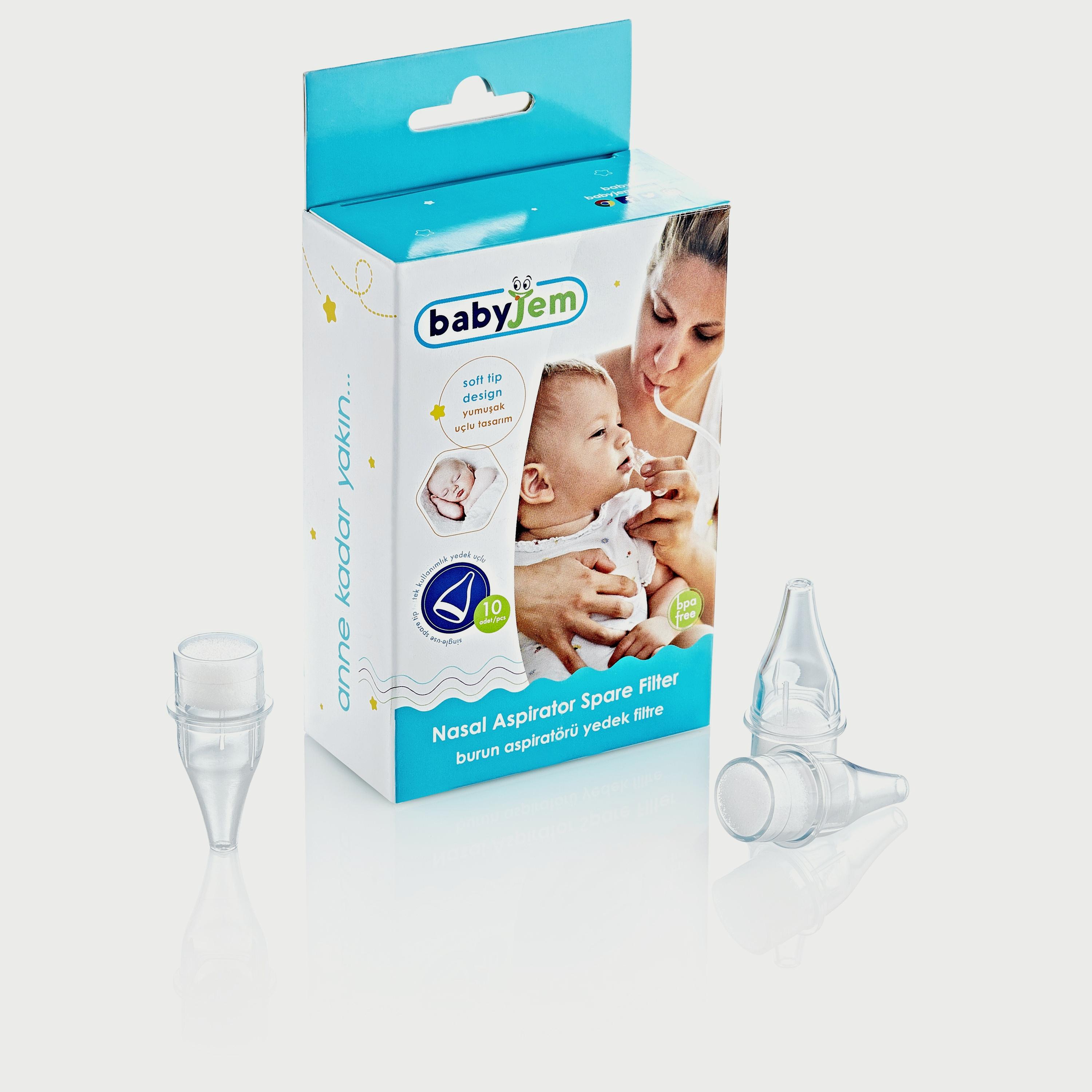 Babyjem 10-Piece Nasal Aspirator Refill for Babies, 0 Months+, Transparent-baby-healthandsafety-thermometersandaspirators-image-4