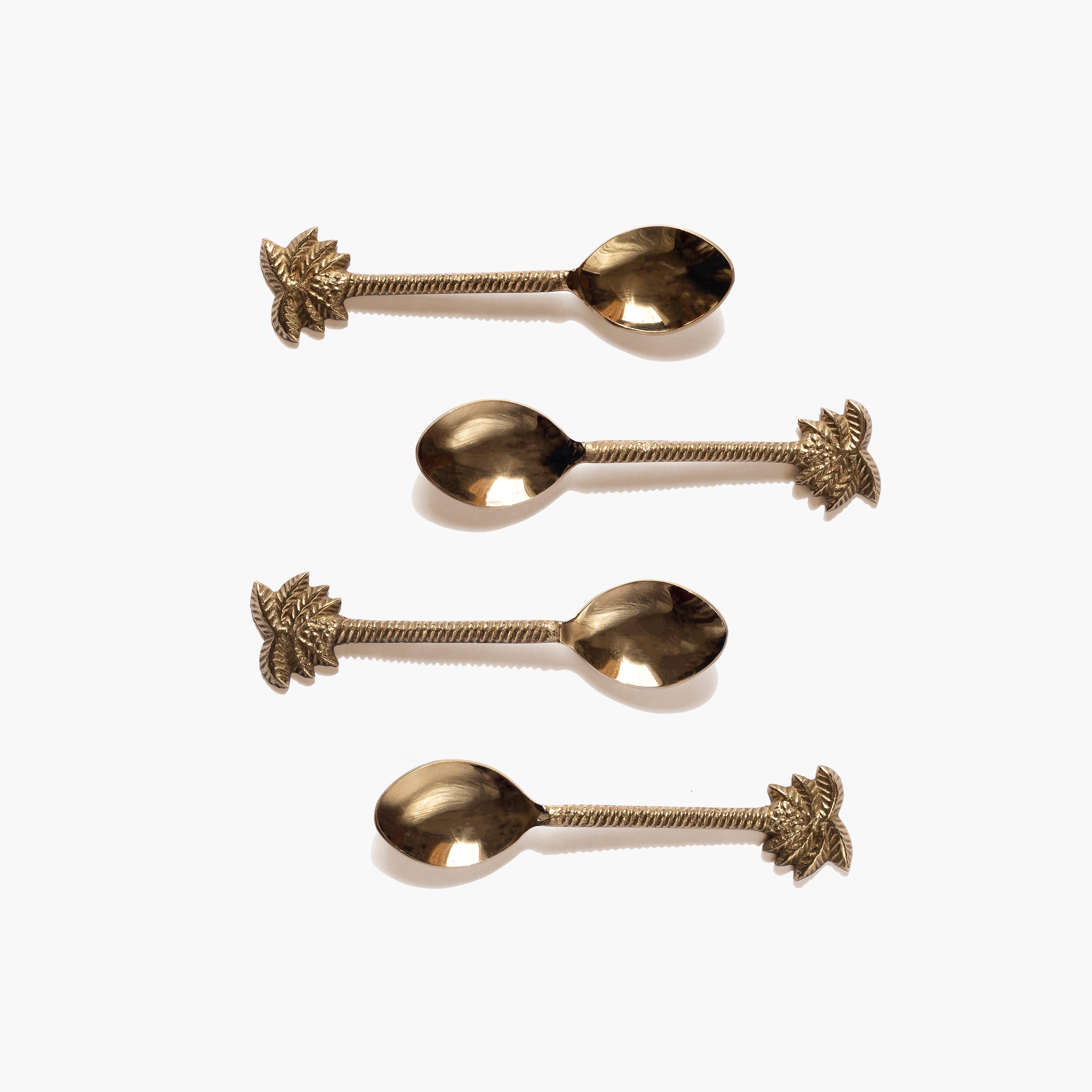 Handcrafted Palm Dessert Spoon - Set of 4
