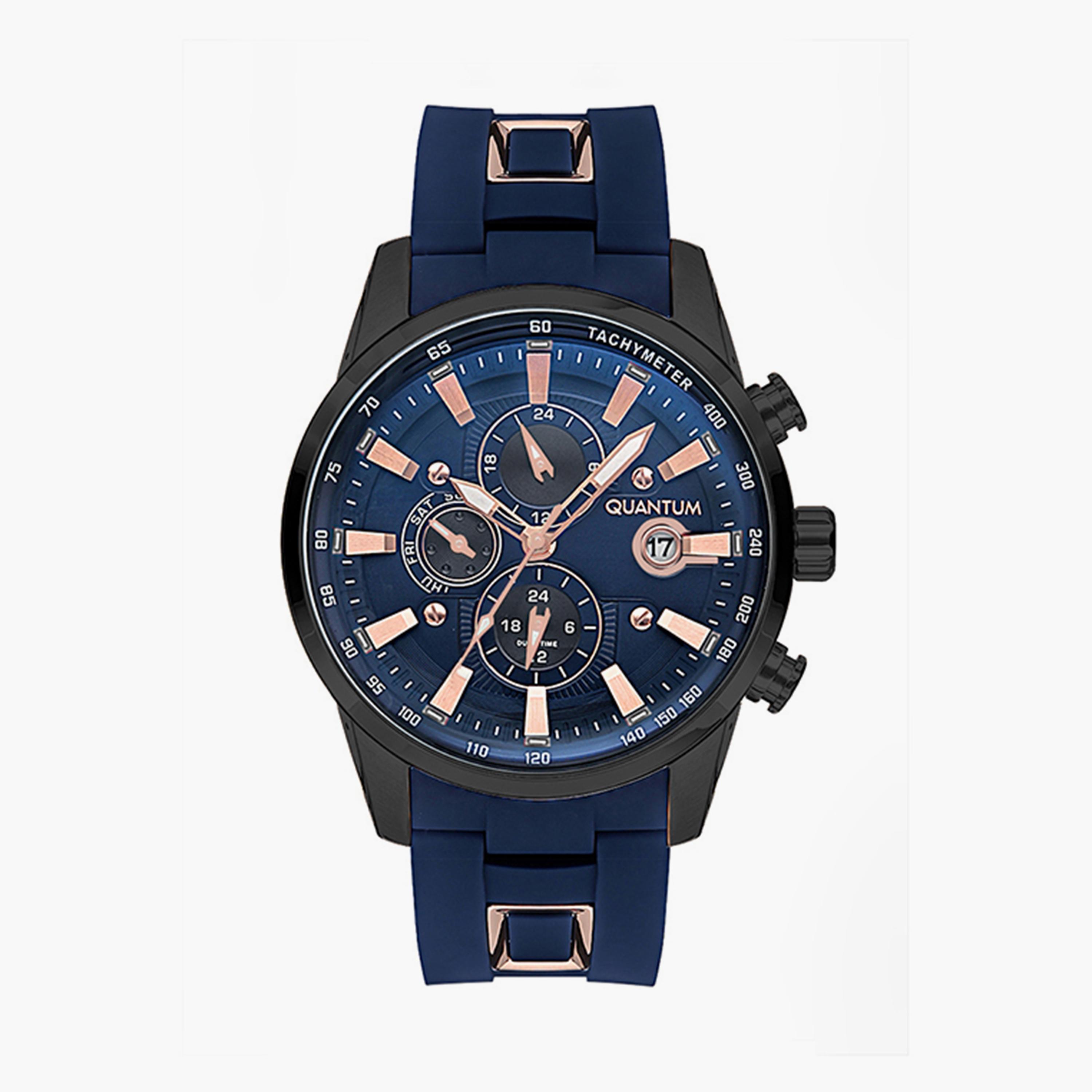ساعة يد تناظرية فضية وذهبية بسوار ستانلس ستيل للرجال من أوماكس - 00FHM005N002-men-watchesandjewellery-watches-image-1