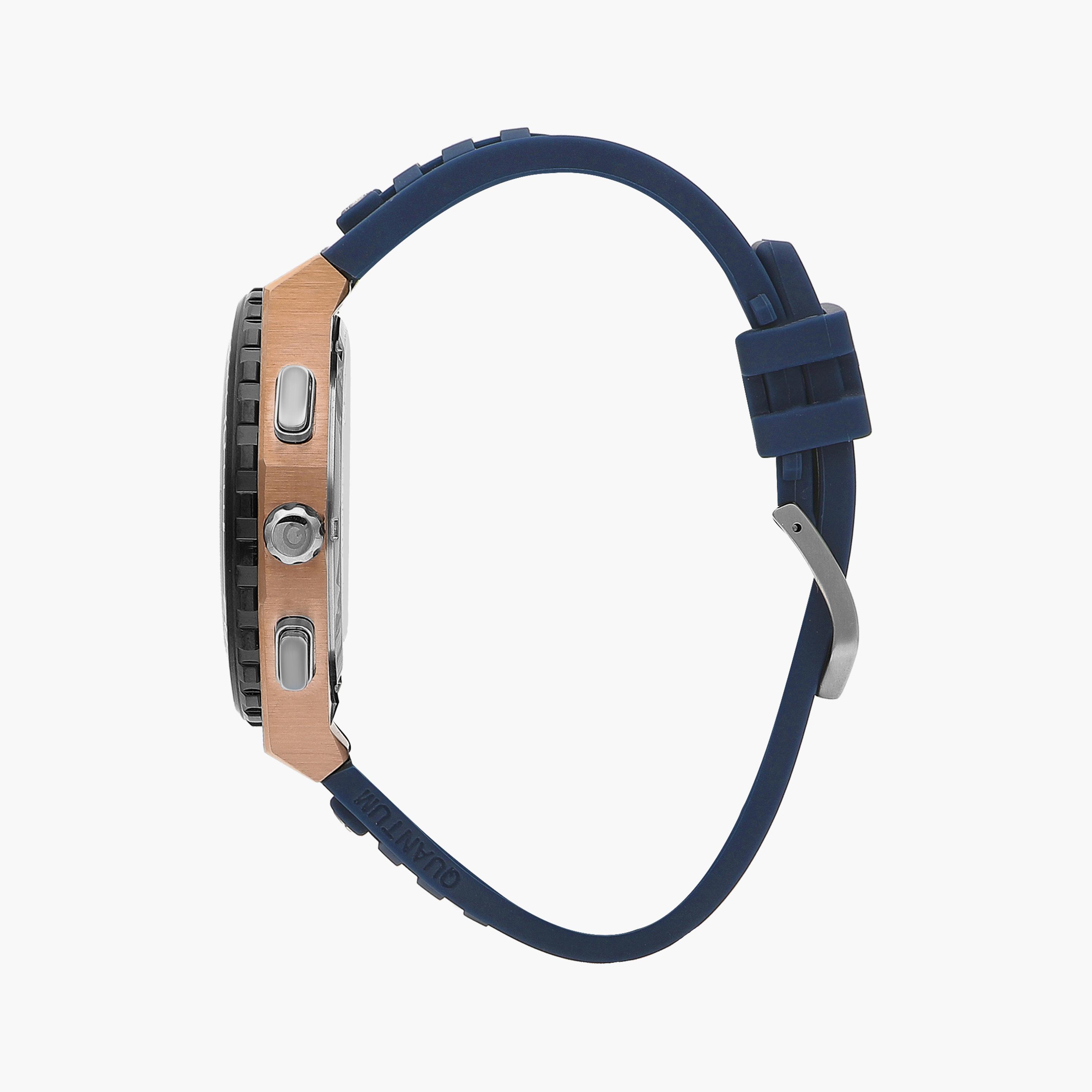 Quantum Men's Blue Chronograph Silicone Strap Watch - HNG1012.959-men-watchesandjewellery-watches-image-2