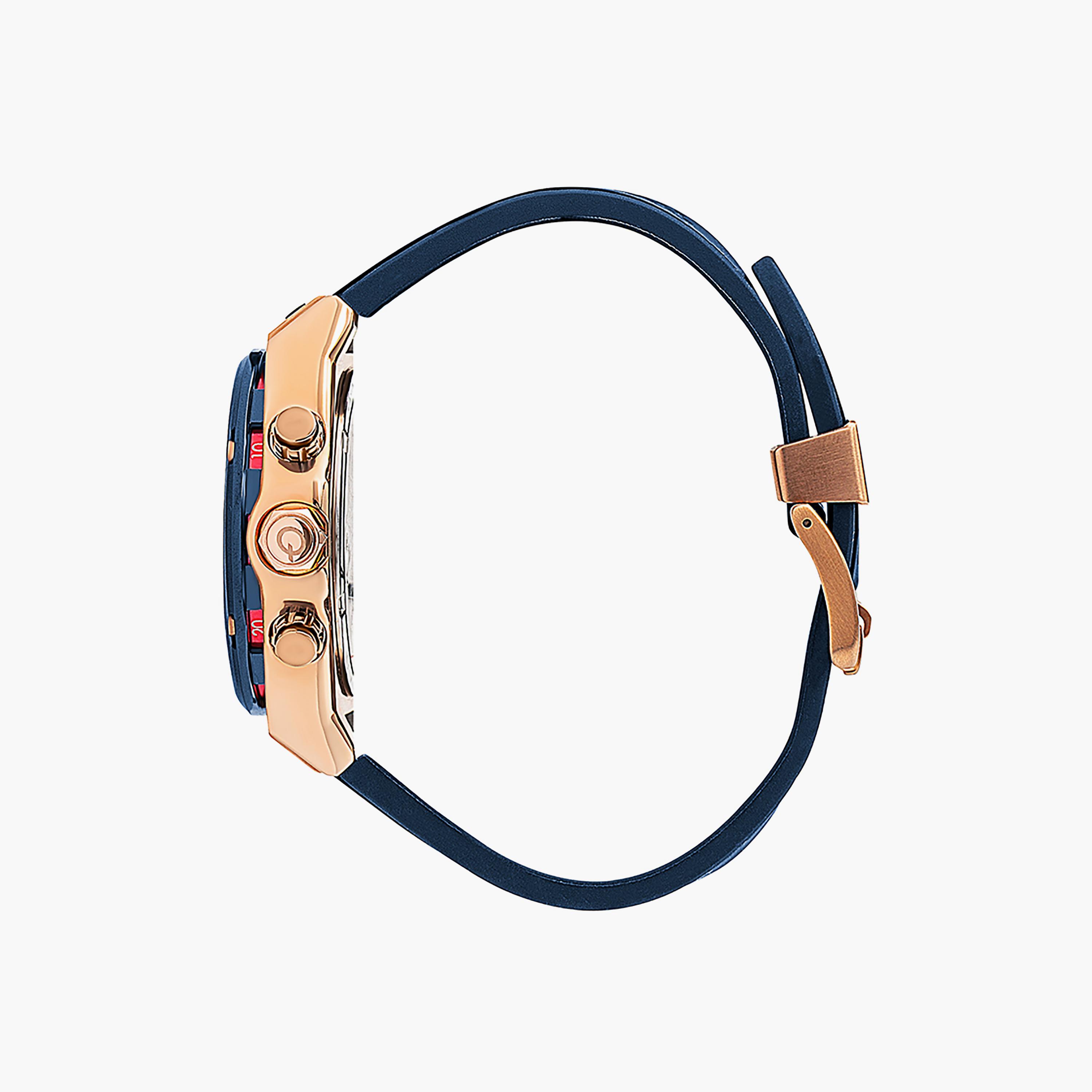 Quantum Men's Blue Chronograph Silicone Strap Watch - HNG819.999 | 46 MM-men-watchesandjewellery-watches-image-2