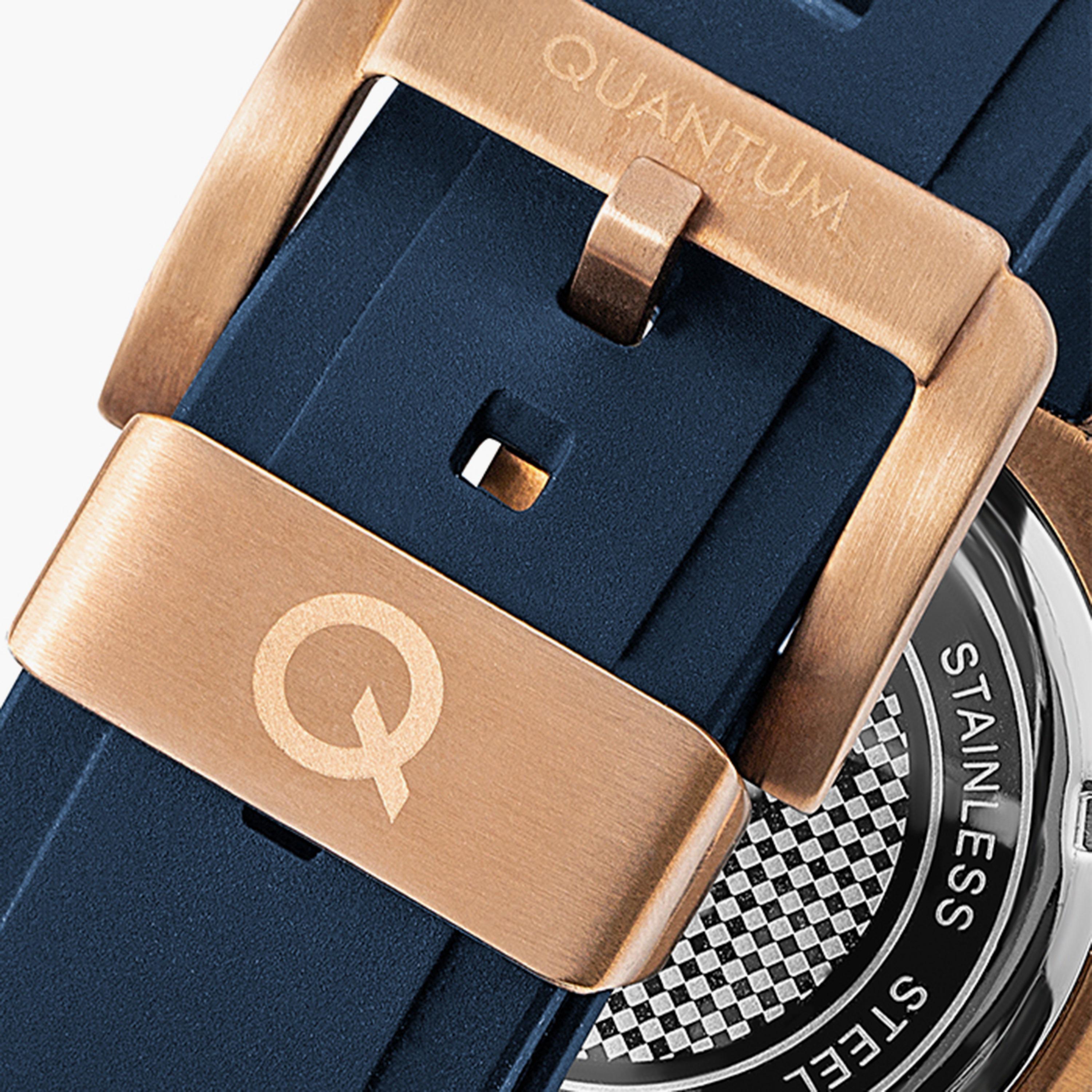 Quantum Men's Blue Chronograph Silicone Strap Watch - HNG819.999 | 46 MM-men-watchesandjewellery-watches-image-3