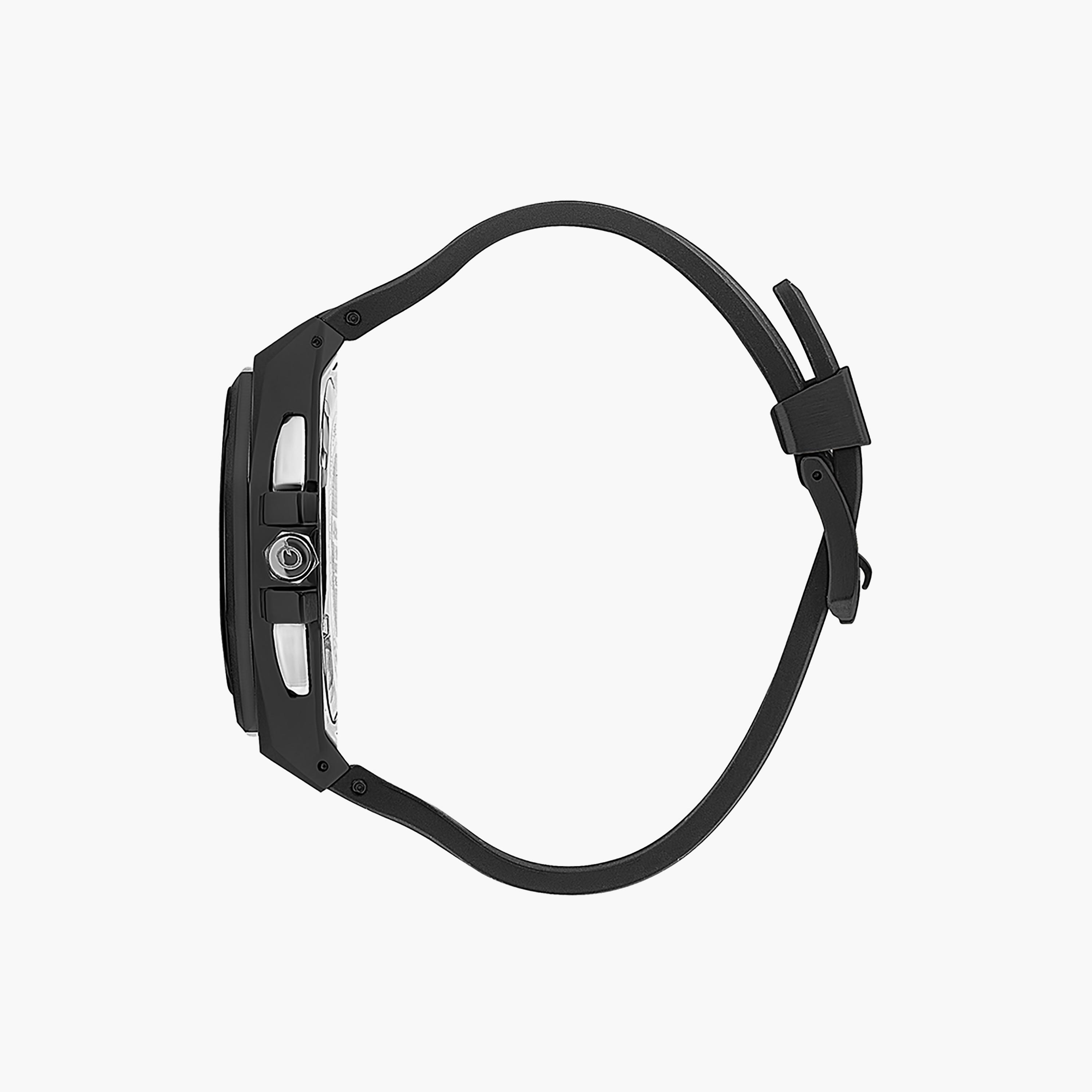 Quantum Men's Black Chronograph Silicone Strap Watch - HNG949.652-men-watchesandjewellery-watches-image-2