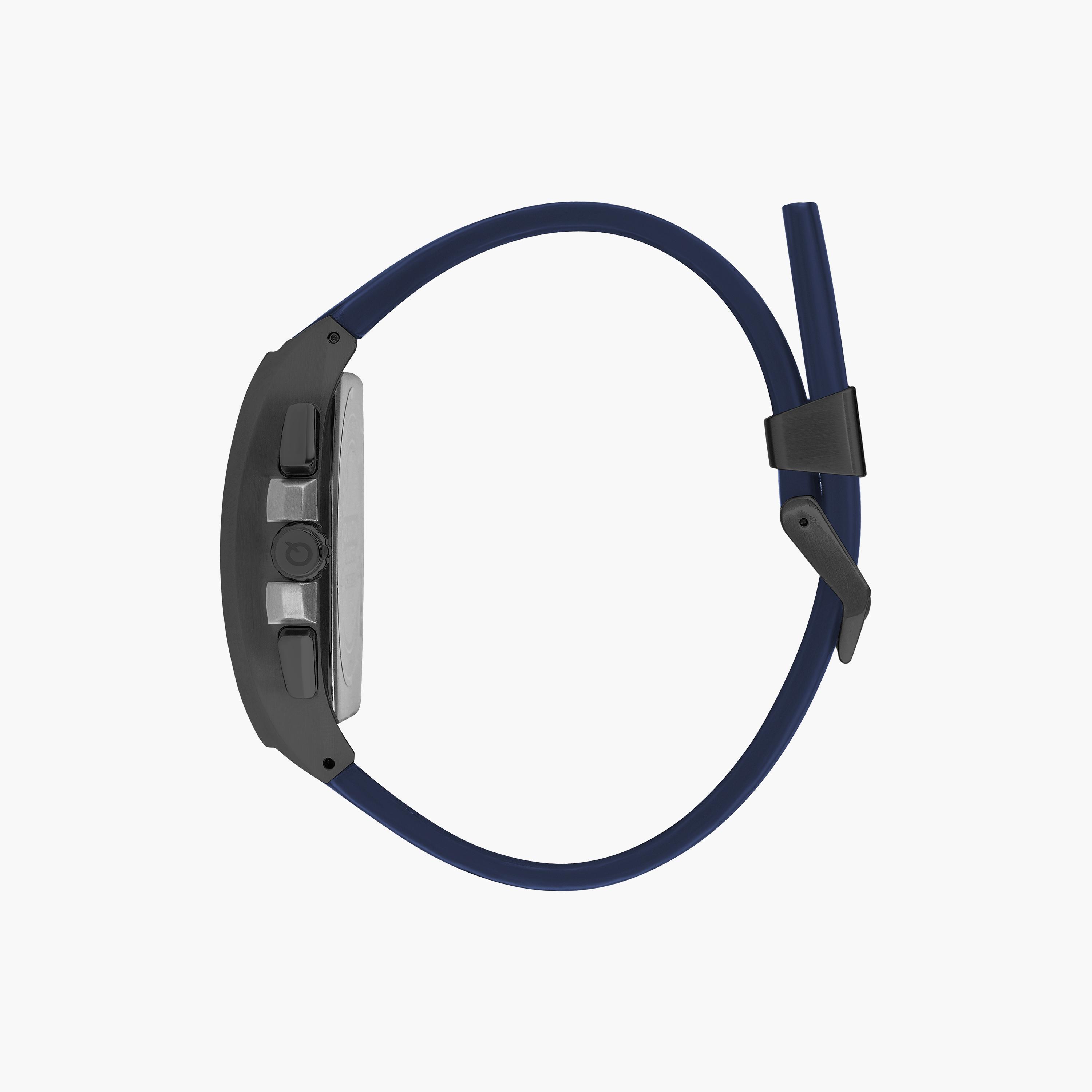 Quantum Men's Blue Chronograph Silicone Strap Watch - HNG997.099-men-watchesandjewellery-watches-image-2