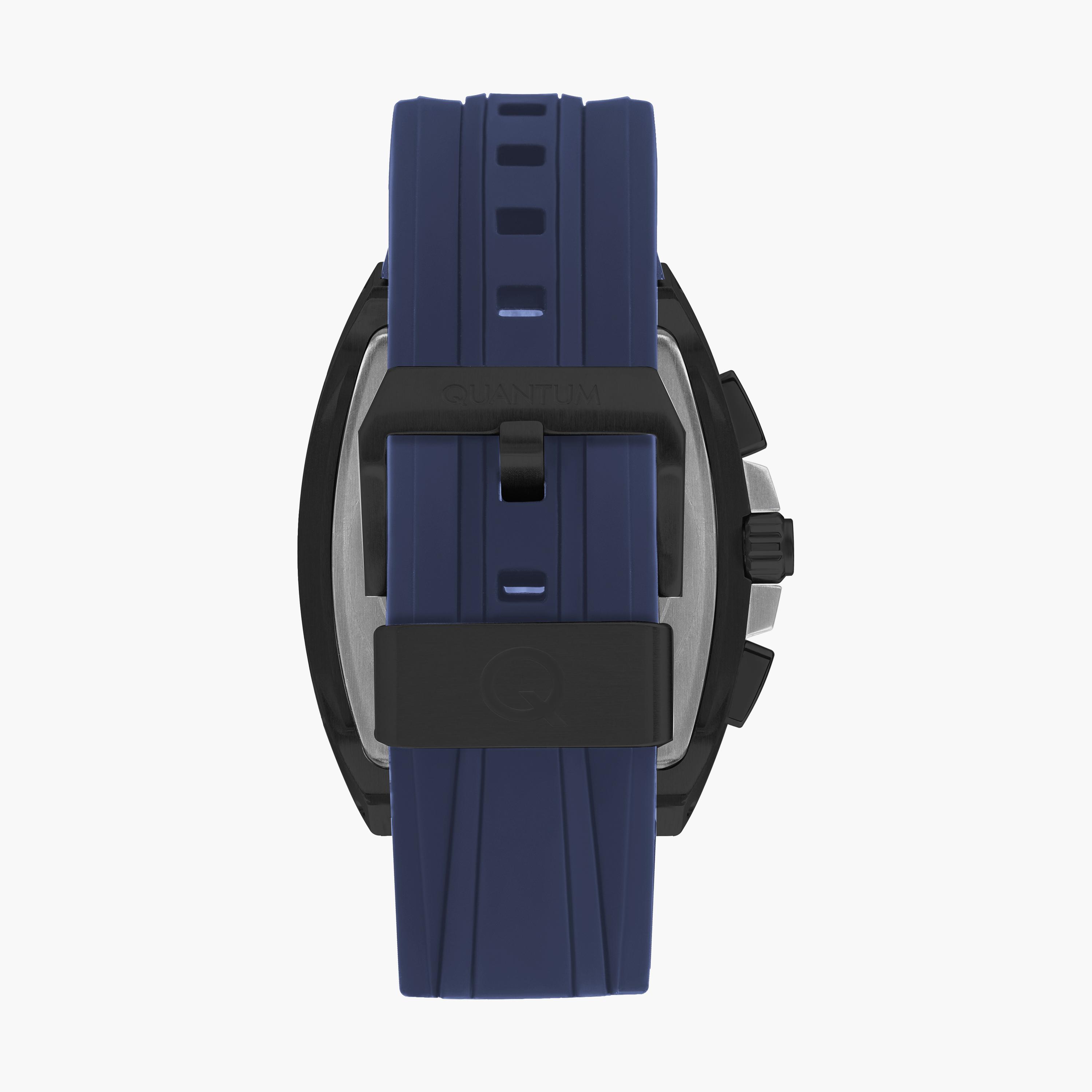 Quantum Men's Blue Chronograph Silicone Strap Watch - HNG997.099-men-watchesandjewellery-watches-image-3