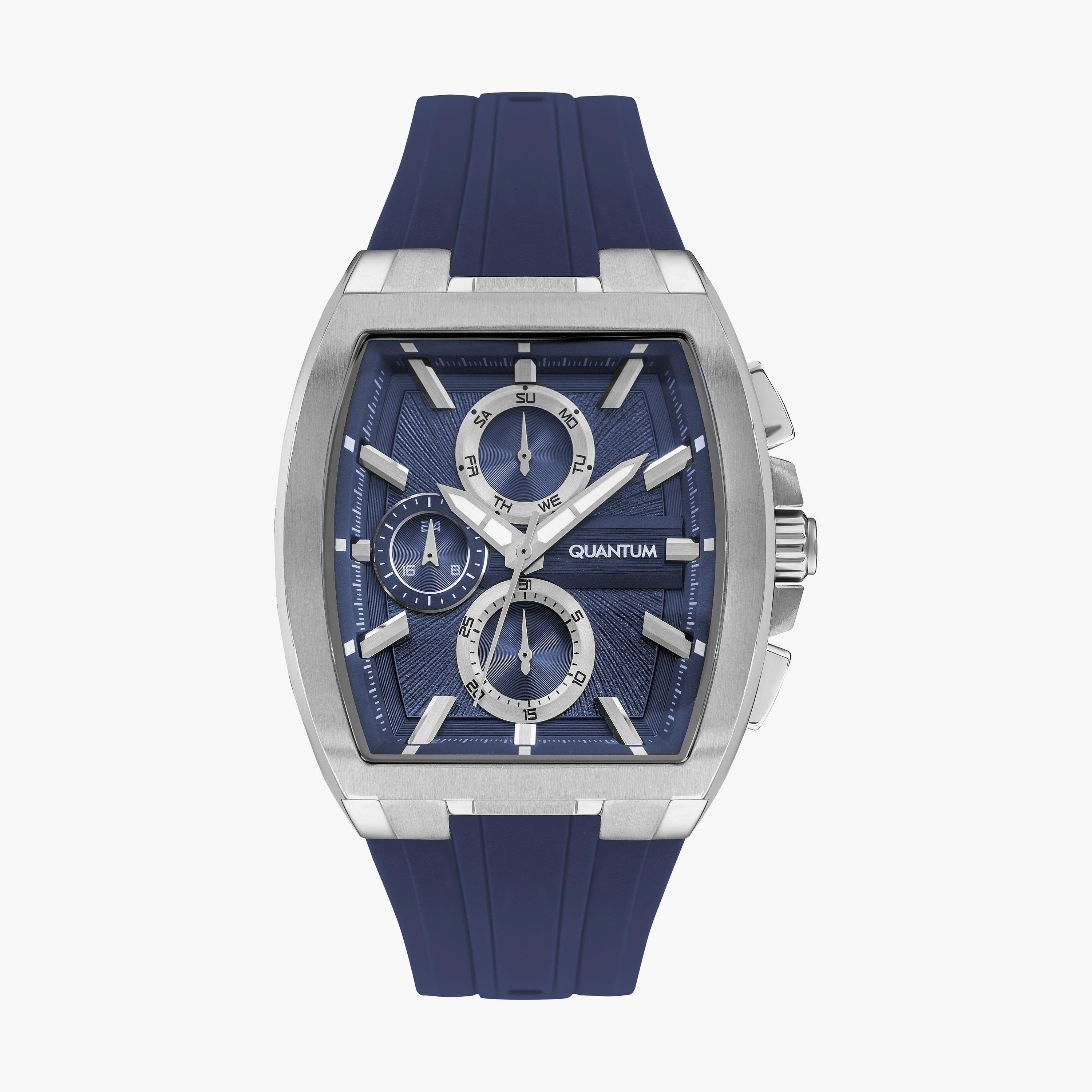  HNG997.399 ساعة كرونوغراف بسوار سيليكون ازرق للرجال من كوانتوم -men-watchesandjewellery-watches-image-1