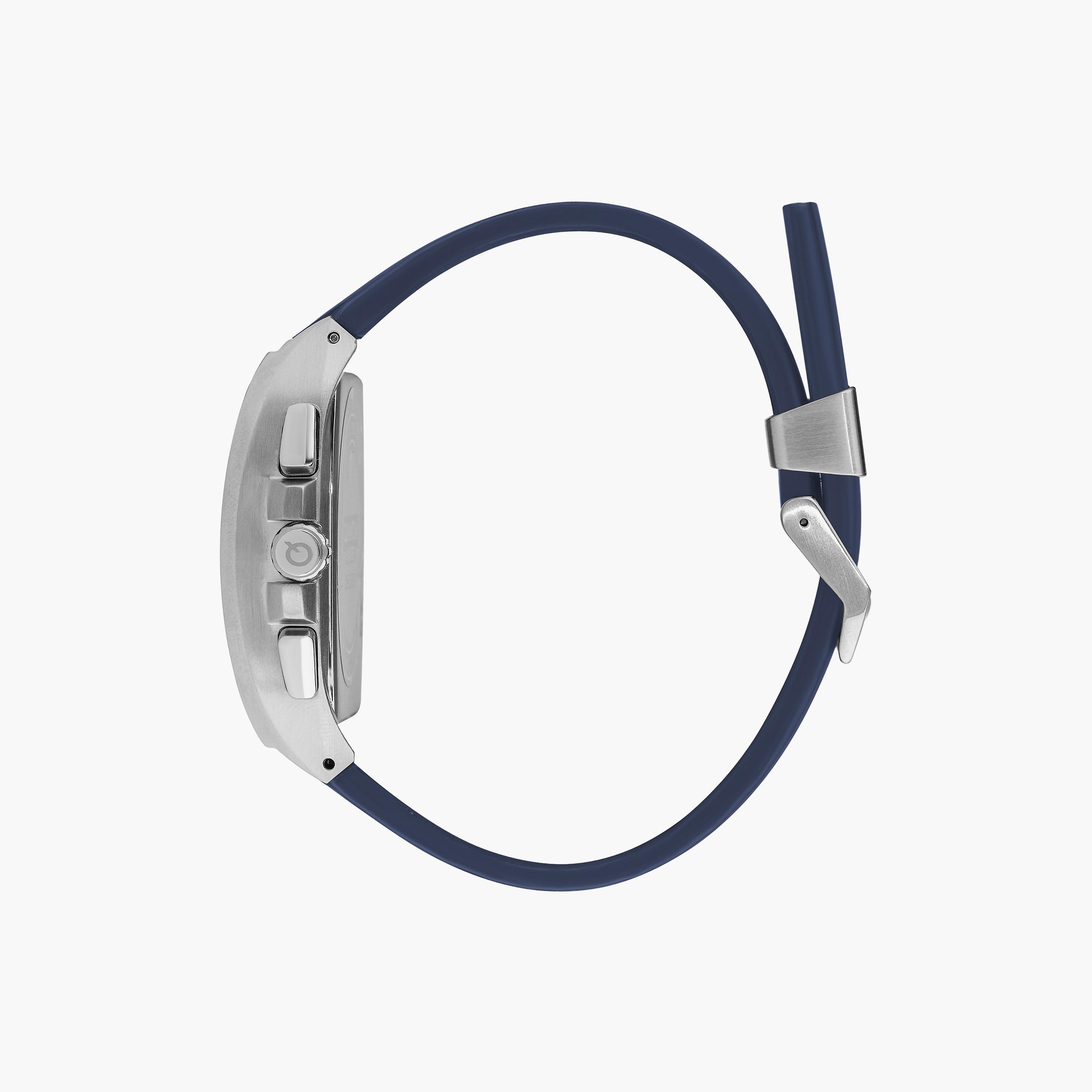 Quantum Men's Blue Chronograph Silicone Strap Watch - HNG997.399-men-watchesandjewellery-watches-image-2