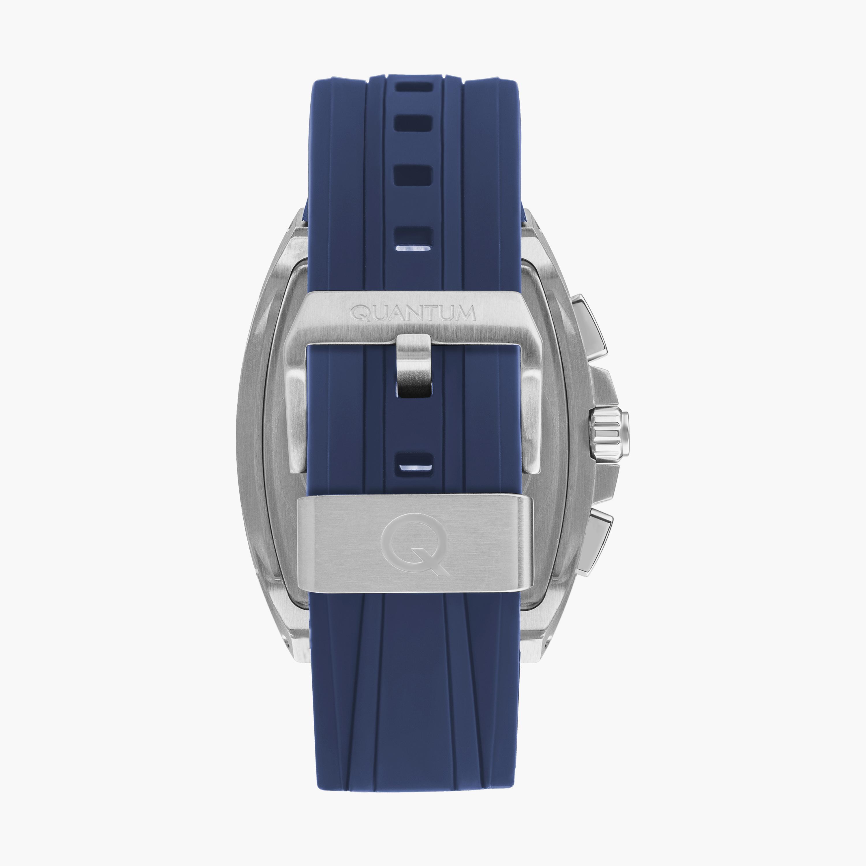 Quantum Men's Blue Chronograph Silicone Strap Watch - HNG997.399-men-watchesandjewellery-watches-image-3