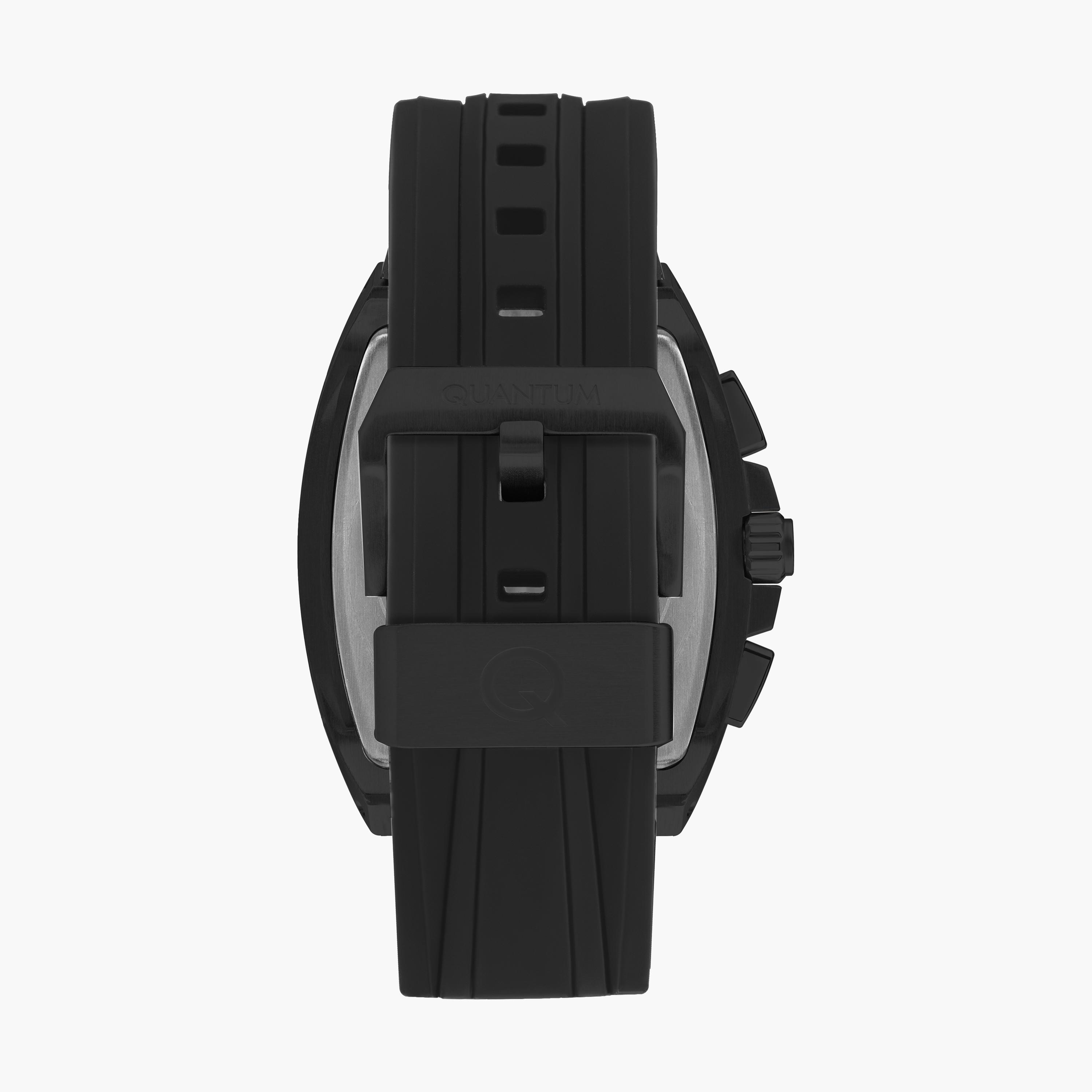 Quantum Men's Black Chronograph Silicone Strap Watch - HNG997.691-men-watchesandjewellery-watches-image-3