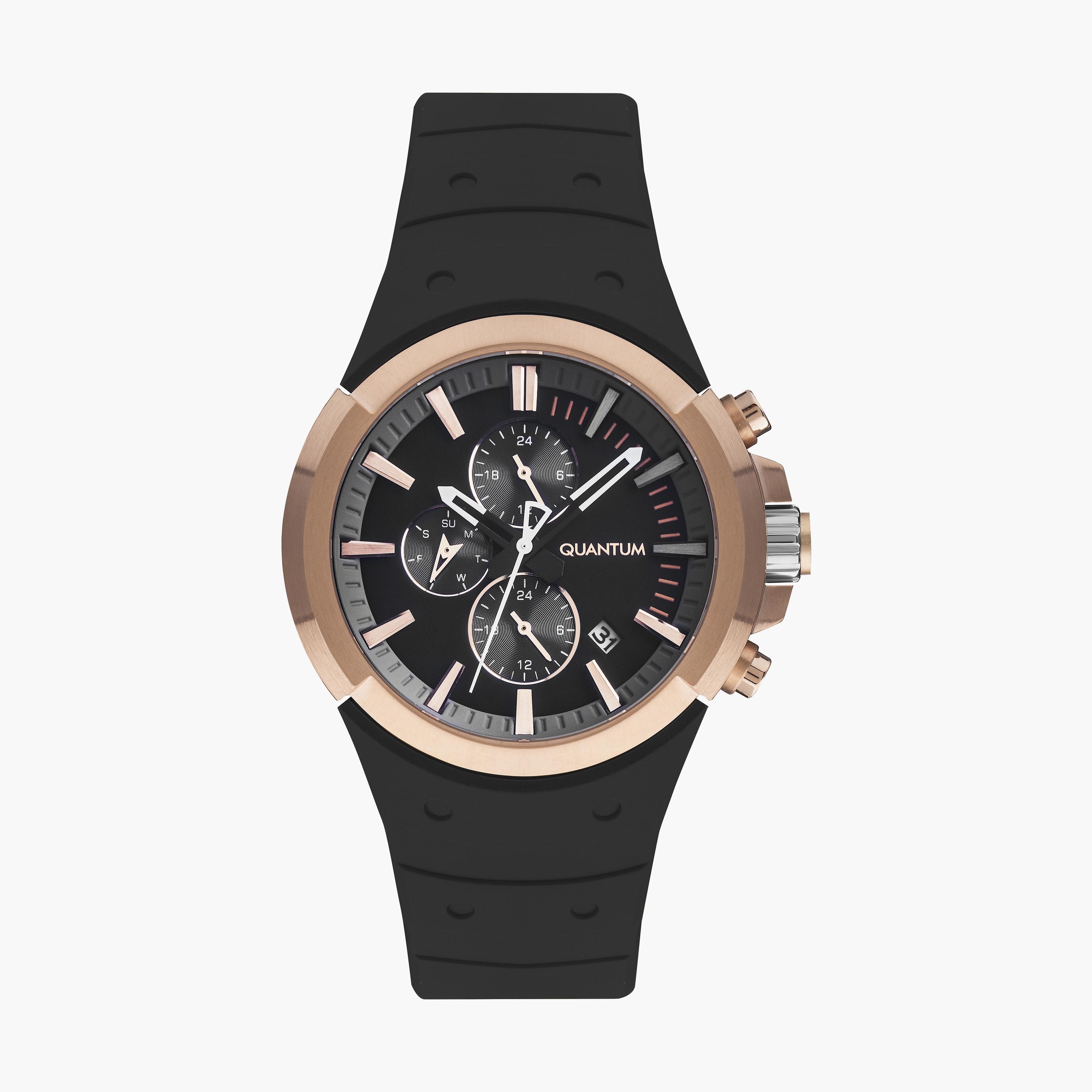  PWG1004.451 ساعة كرونوغراف بسوار سيليكون اسود من كوانتوم للرجال -men-watchesandjewellery-watches-image-1