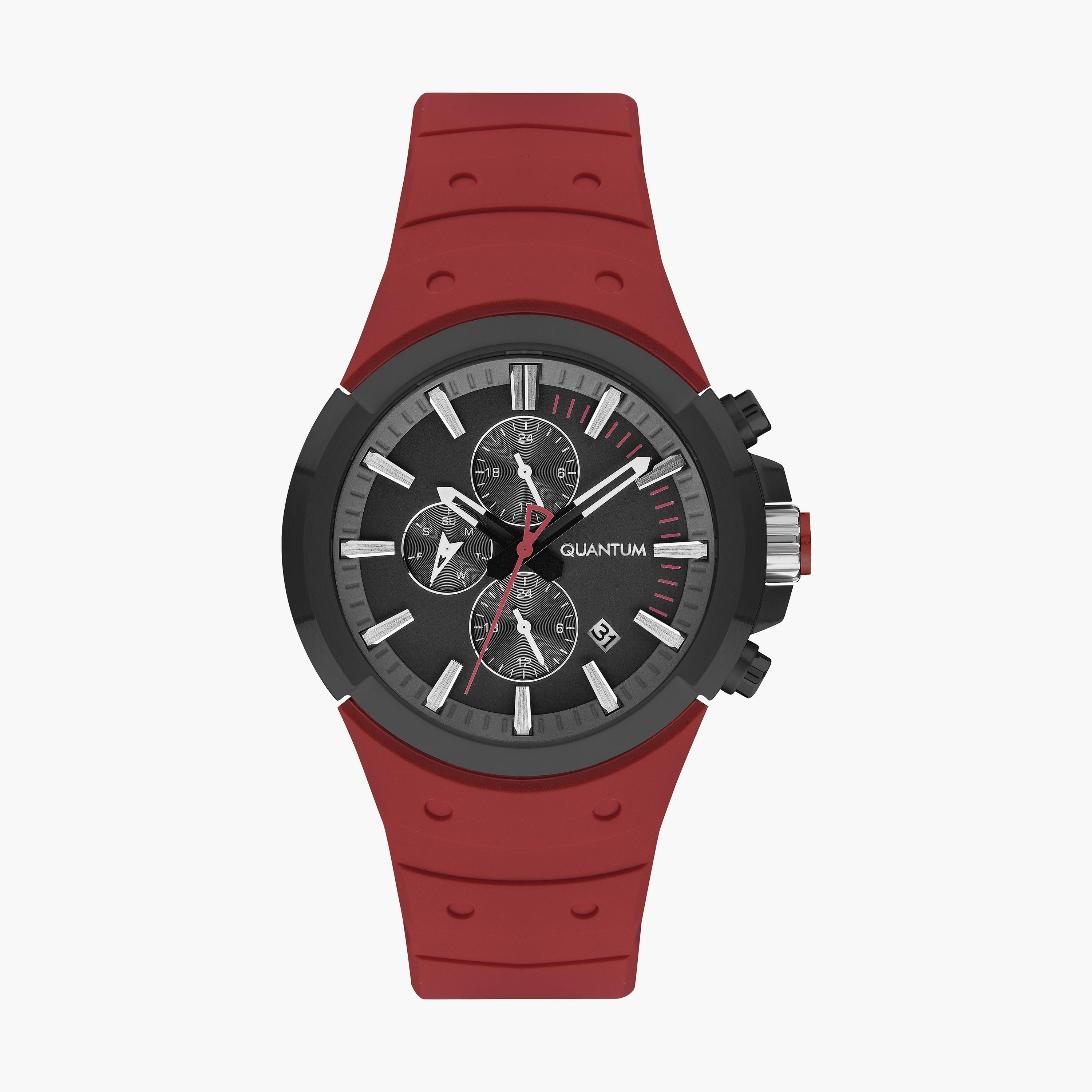  PWG1004.658 ساعة كرونوغراف بسوار سيليكون احمر للرجال من كوانتوم -men-watchesandjewellery-watches-image-1