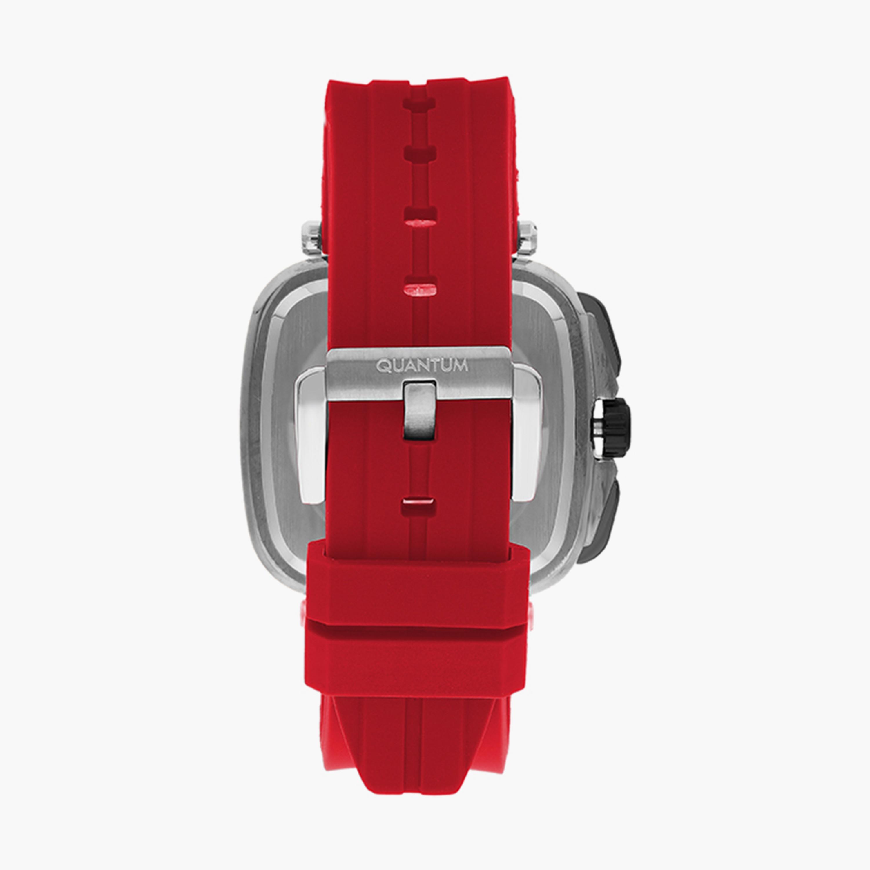 Quantum Men's Red Analog Silicone Strap Watch - PWG1014.358-men-watchesandjewellery-watches-image-3