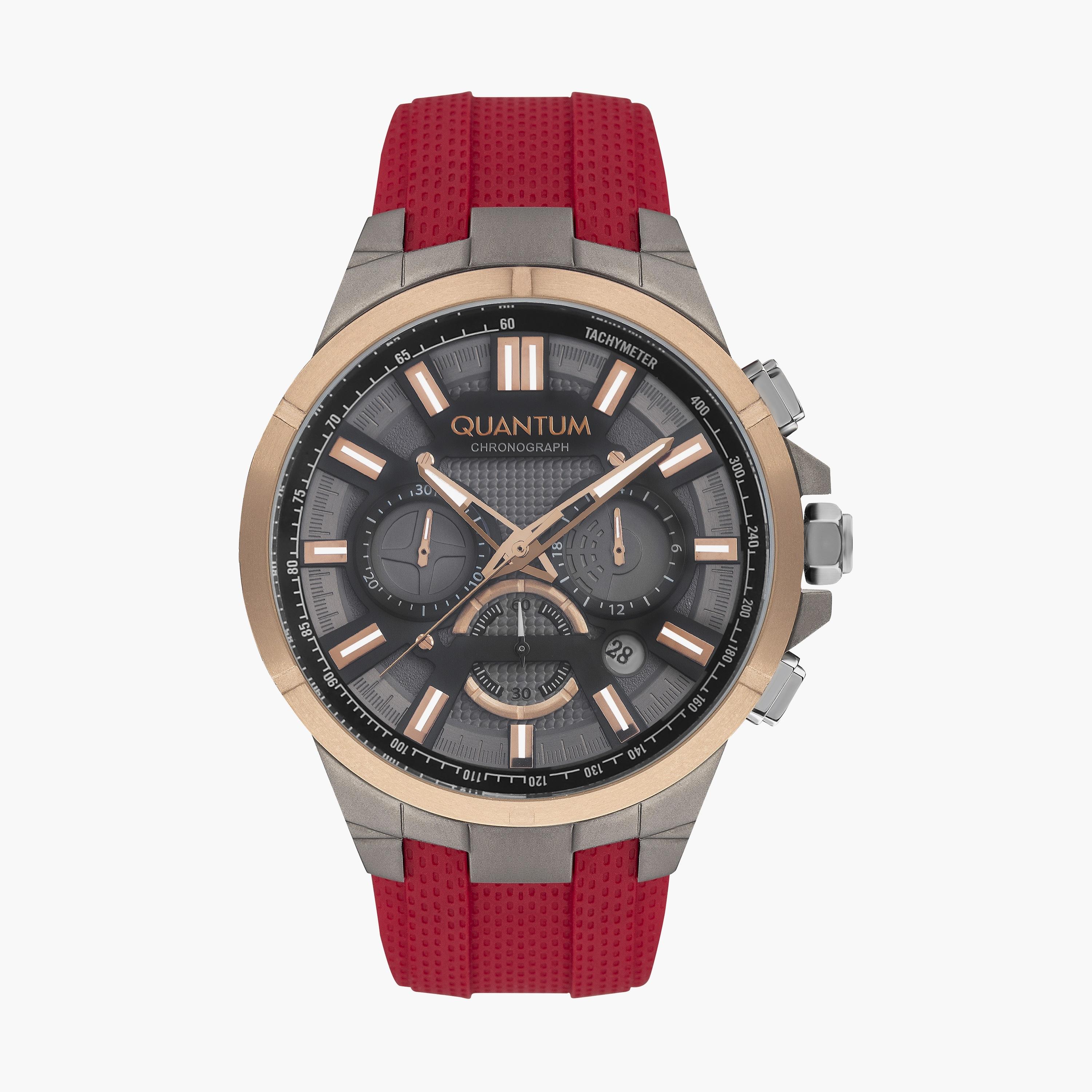  TTG1003.068 ساعة كرونوغراف بسوار سيليكون احمر للرجال من كوانتوم -men-watchesandjewellery-watches-image-1