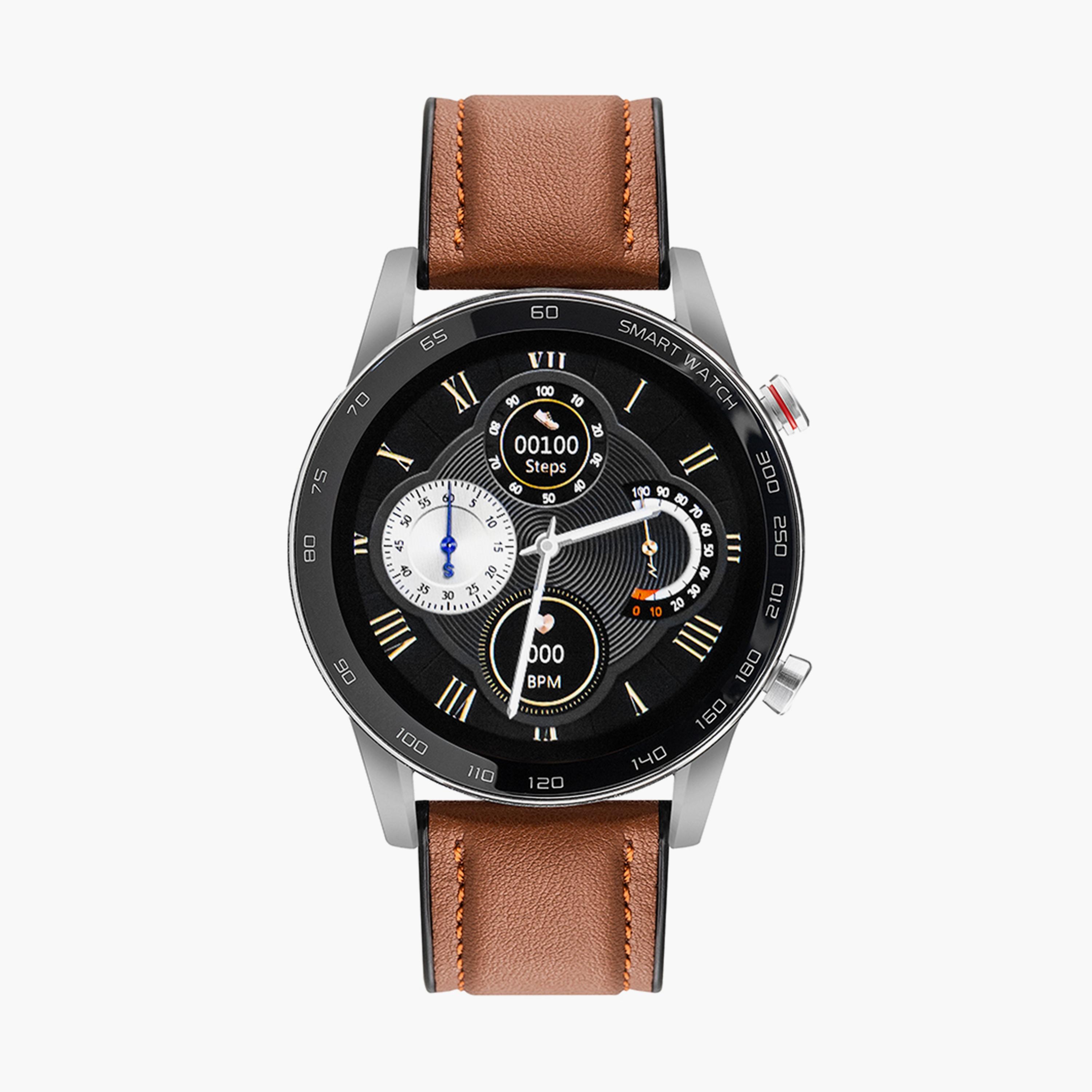  SL.7.6418.5.01 ساعة سلازنجر ذكية للجنسين بسوار جلدي بني -men-watchesandjewellery-watches-image-1
