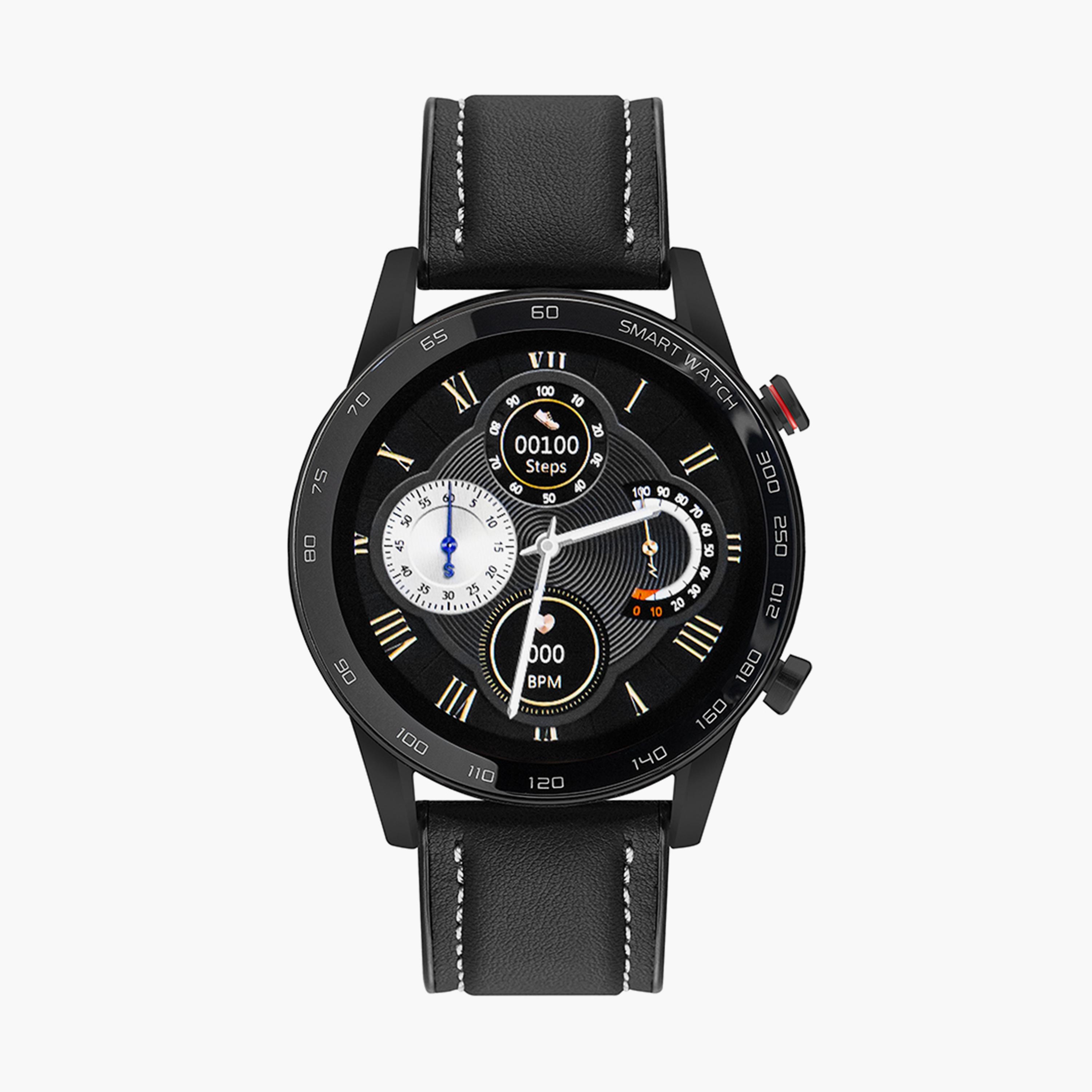 Slazenger Unisex Black Leather Strap Smart Watch - SL.7.6418.5.02-men-watchesandjewellery-watches-image-1