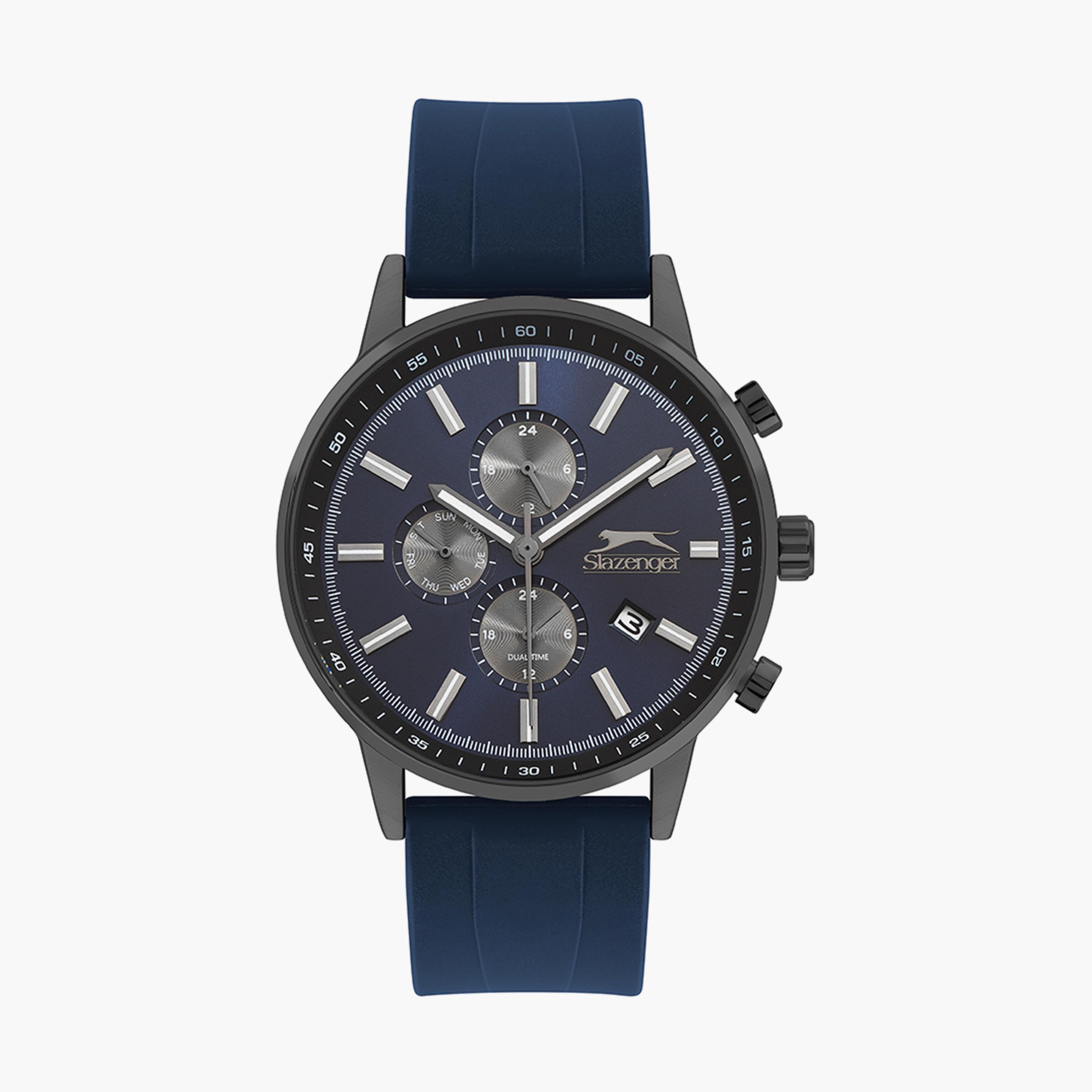Slazenger Men's Blue Chronograph Silicone Strap Watch - SL.9.6501.2.04-men-watchesandjewellery-watches-image-1