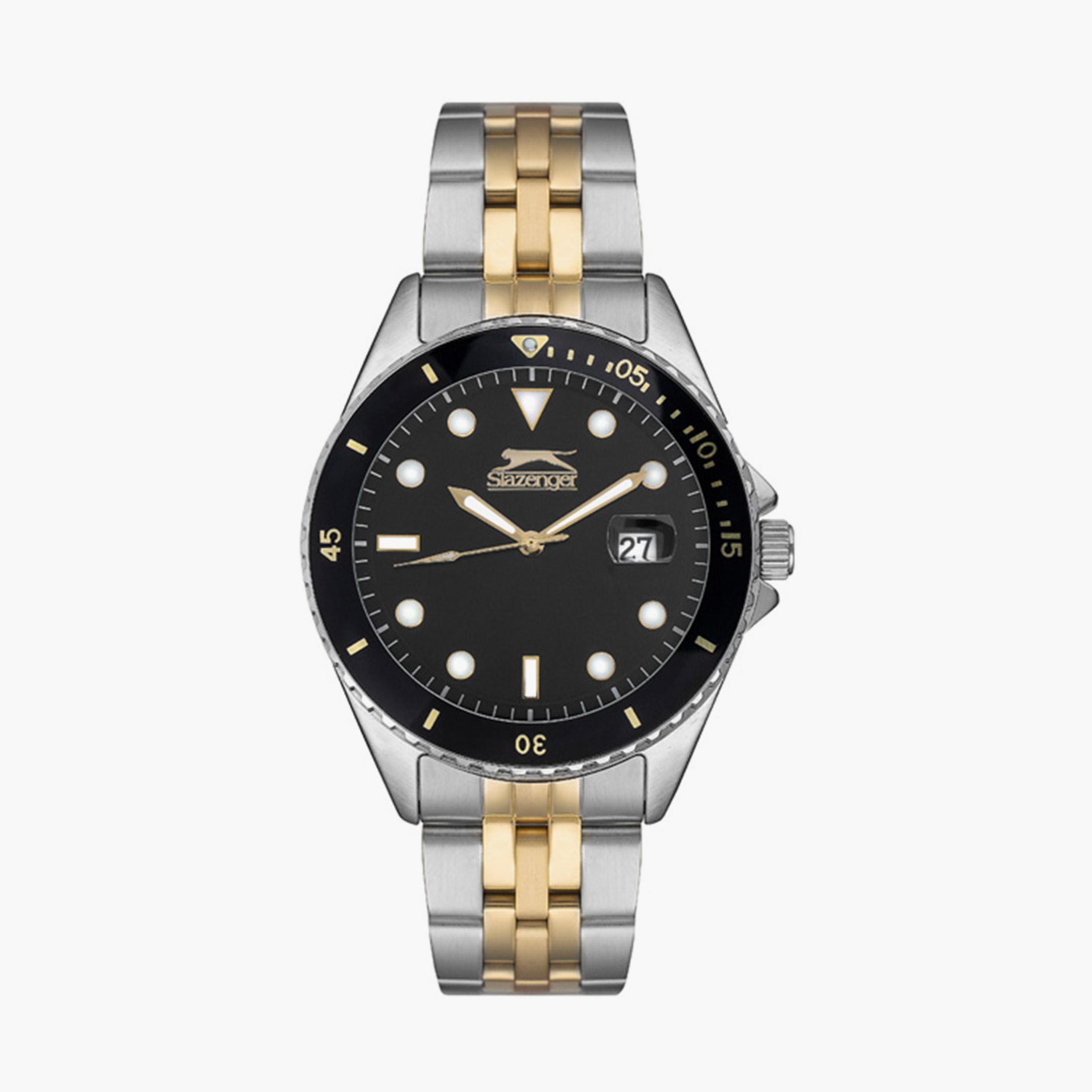Slazenger Men's Silver & Gold Analog Stainless Steel Strap Watch - SL.9.6502.1.01-men-watchesandjewellery-watches-image-1