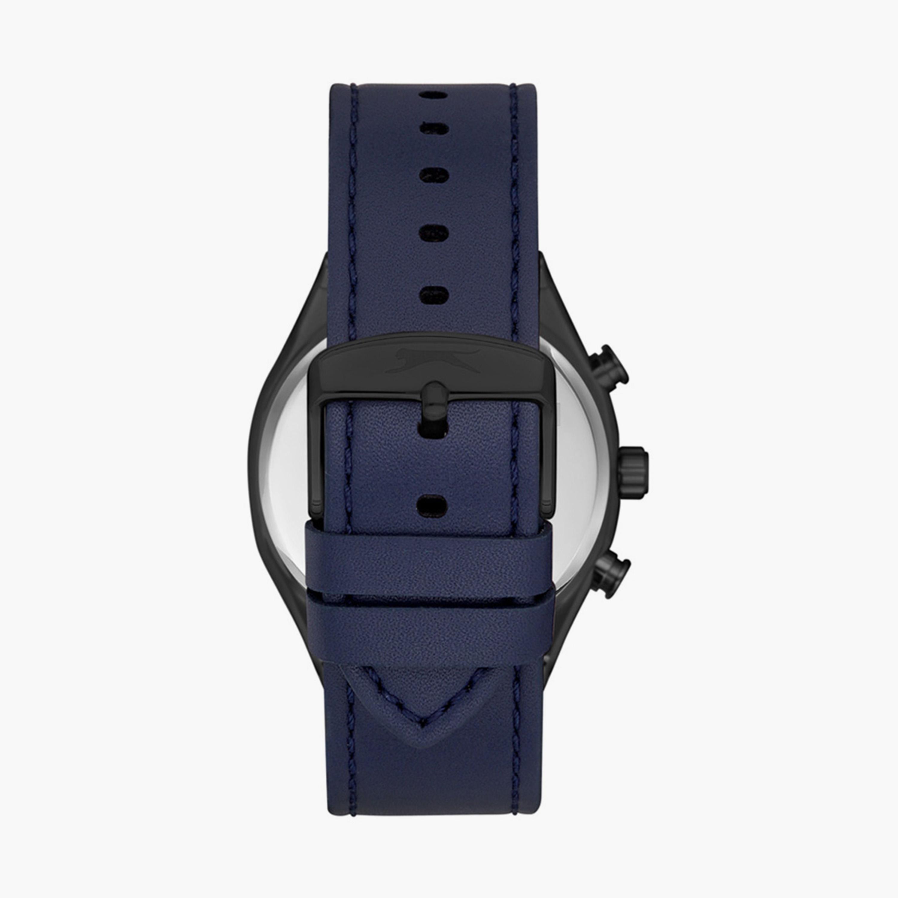 Slazenger Men's Blue Chronograph Leather Strap Watch - SL.9.6504.2.04-men-watchesandjewellery-watches-image-3