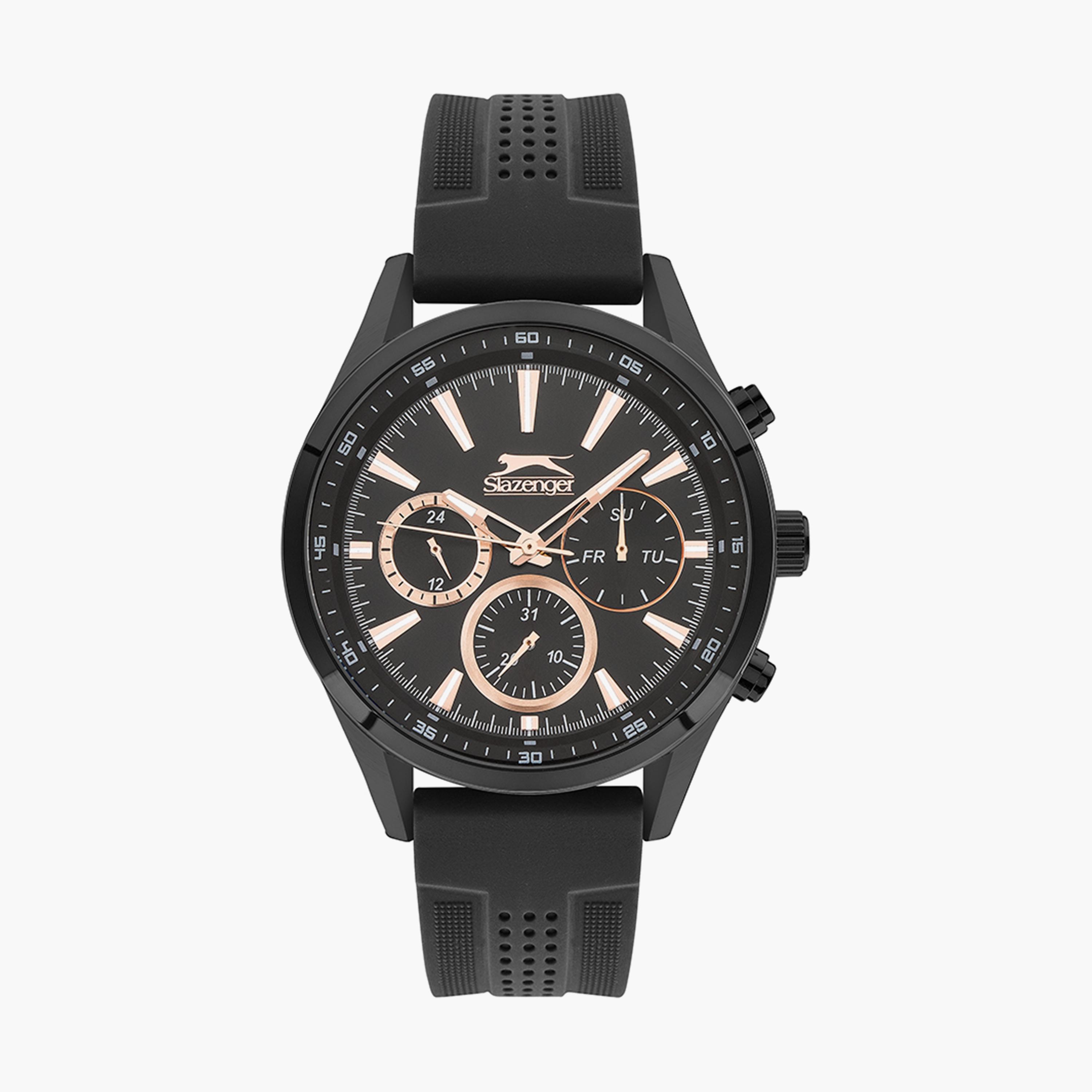 Slazenger Men's Black Chronograph Silicone Strap Watch - SL.9.6517.2.01-men-watchesandjewellery-watches-image-1