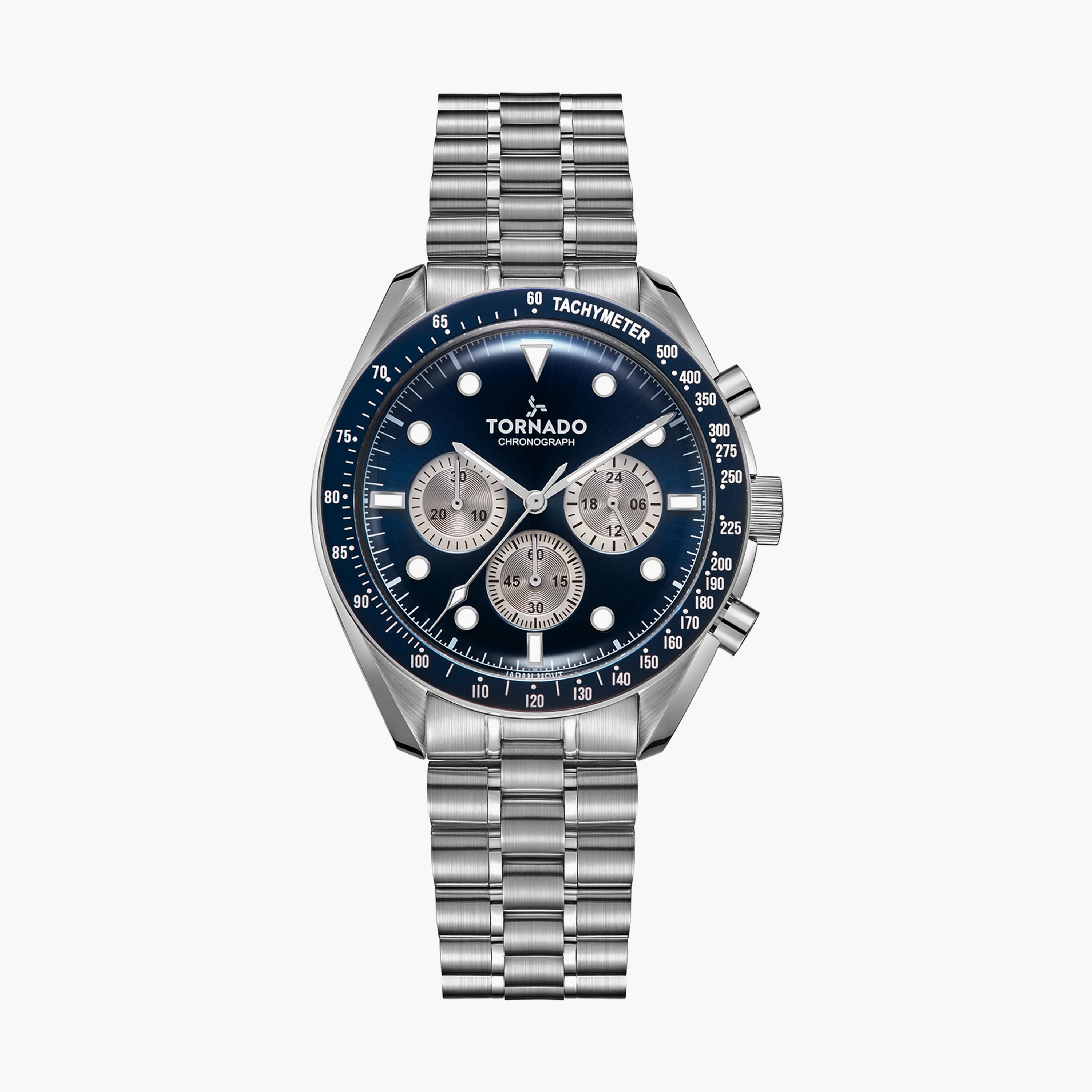  T22103-SBSN ساعة كرونوغراف فضية بسوار ستانلس ستيل من تورنادو للرجال -men-watchesandjewellery-watches-image-1