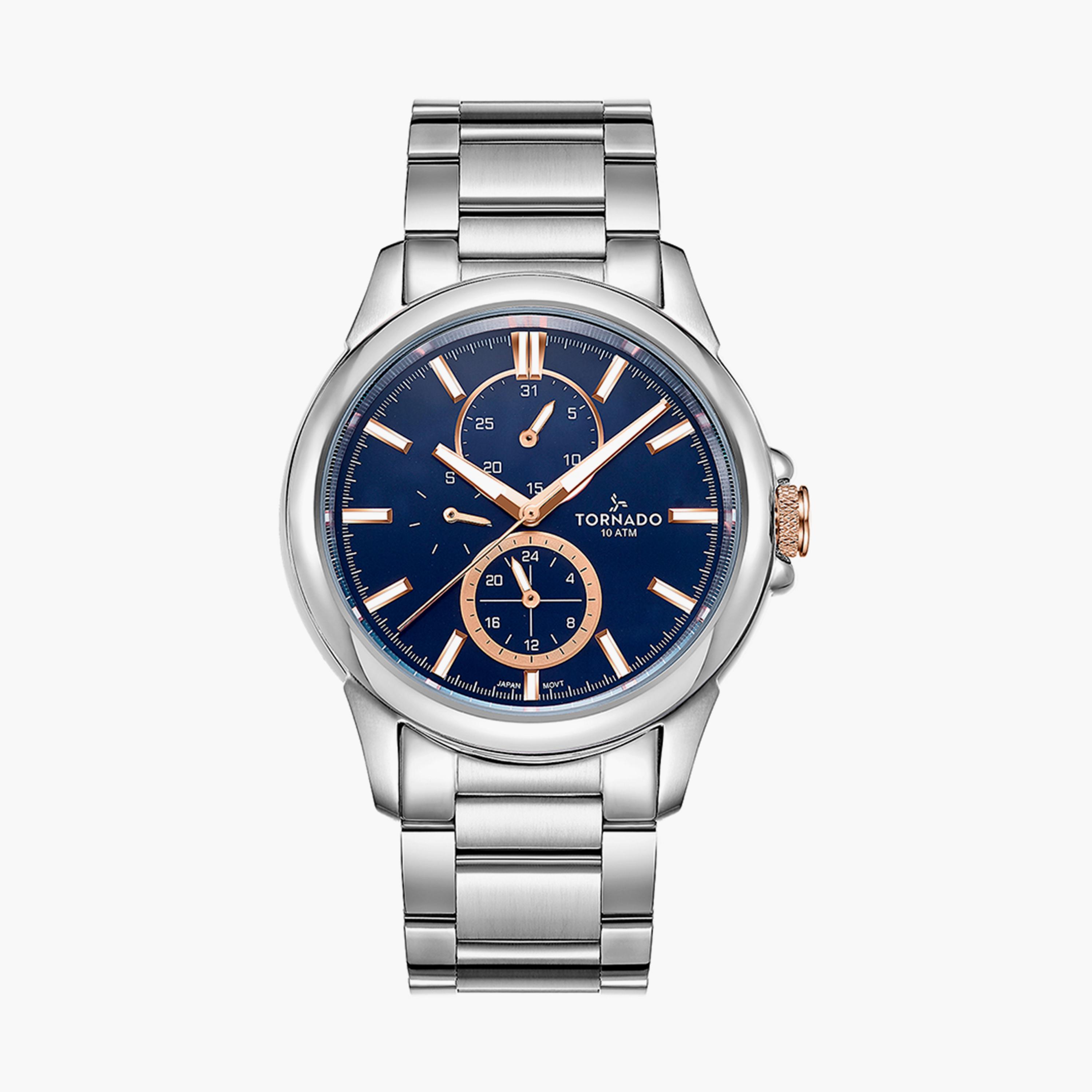 Tornado Men's Silver Analog Stainless Steel Strap Watch - T6107-SBSL-men-watchesandjewellery-watches-image-1