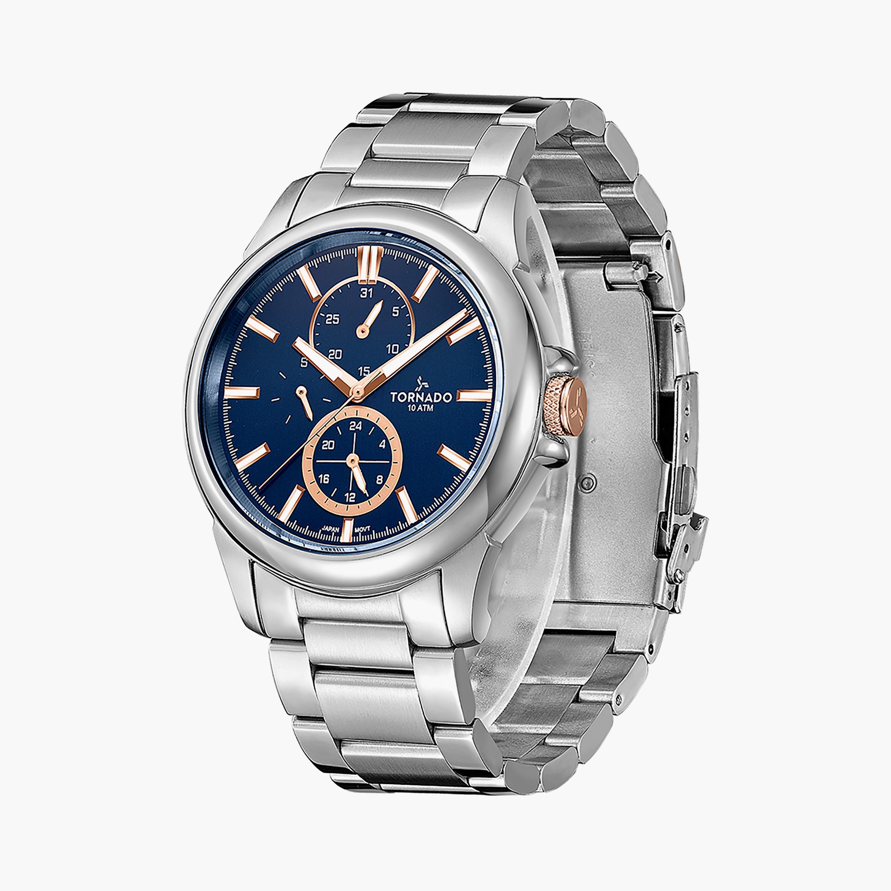 Tornado Men's Silver Analog Stainless Steel Strap Watch - T6107-SBSL-men-watchesandjewellery-watches-image-2